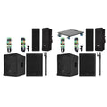 RCF NXL14-A Point Source Speaker and SUB-18AX Subwoofer Package with Poles, Cables and Dolly - Pair by RCF
