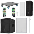 RCF NXL14-A Point Source Speaker and SUB-15AX Subwoofer Package with Pole, Cables and Dolly by RCF