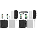 RCF NXL14-A Point Source Speaker and SUB-18AX Subwoofer Package with Poles Cables and Dolly - Pair by RCF