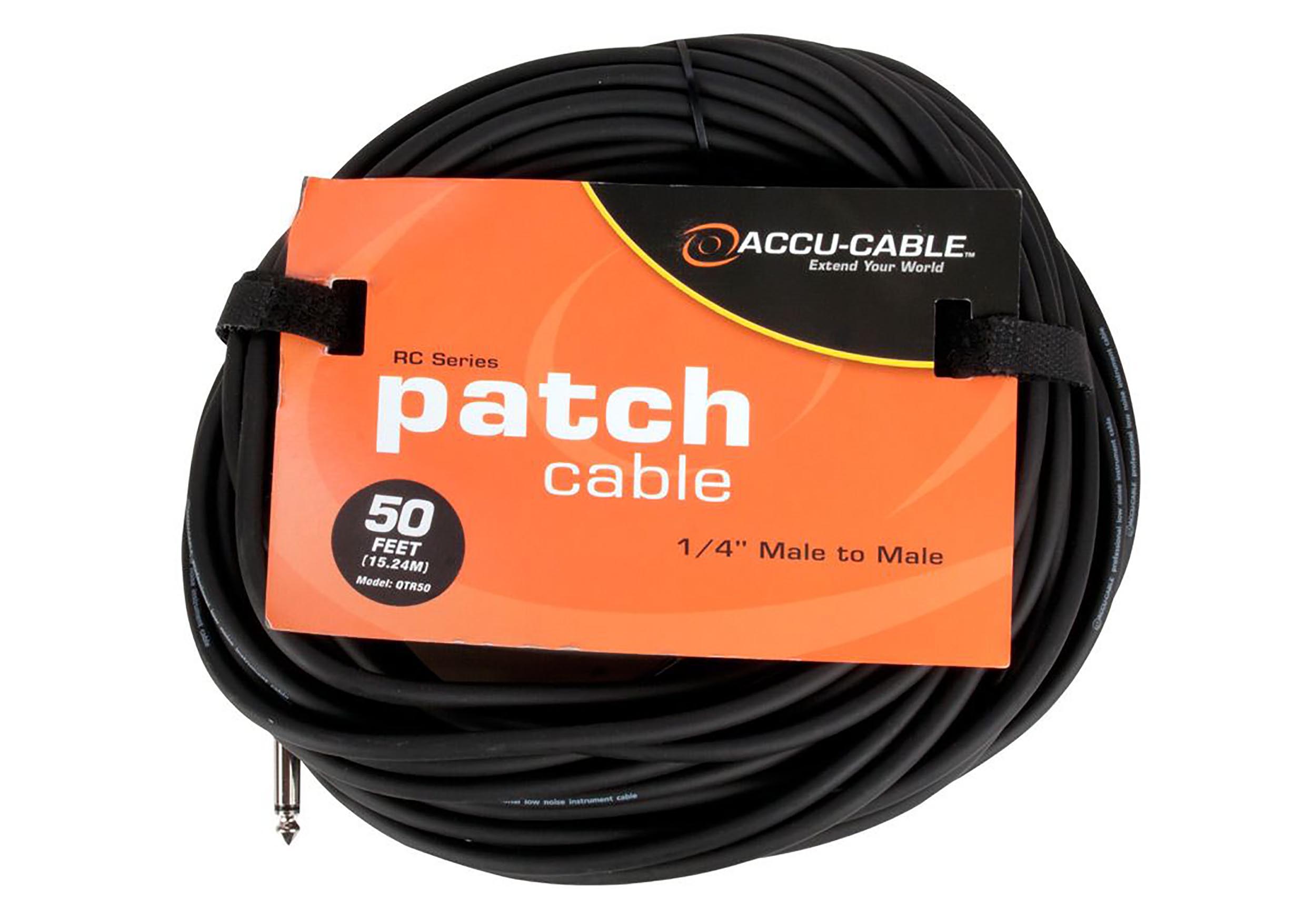 Accu-Cable QTR, 1/4-Inch Mono Male to 1/4-Inch Male Instrument Cable by Accu Cable