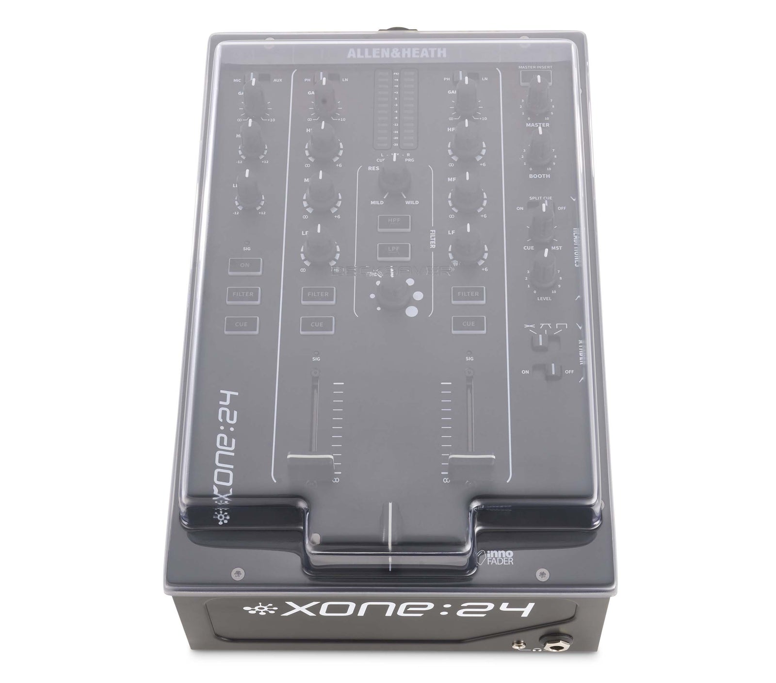 Decksaver DS-PC-XONE24 Smoked Clear Cover for Allen & Heath XONE:24 and 24C DJ Mixer by DECKSAVER