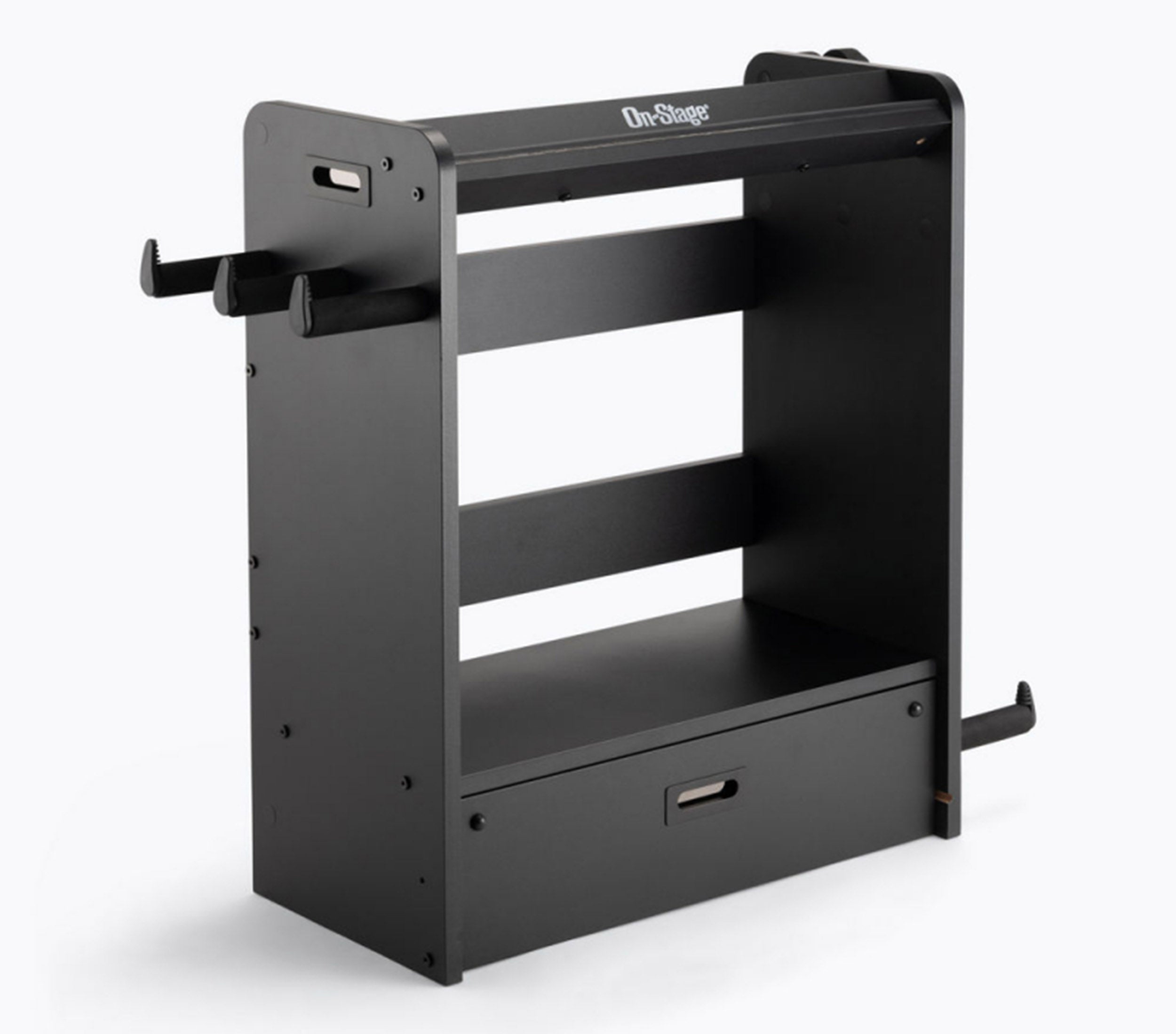 On-Stage GWS5000 Guitar Workstation with Elevated Amp Stand - Black and Rosewood Finish by On-Stage