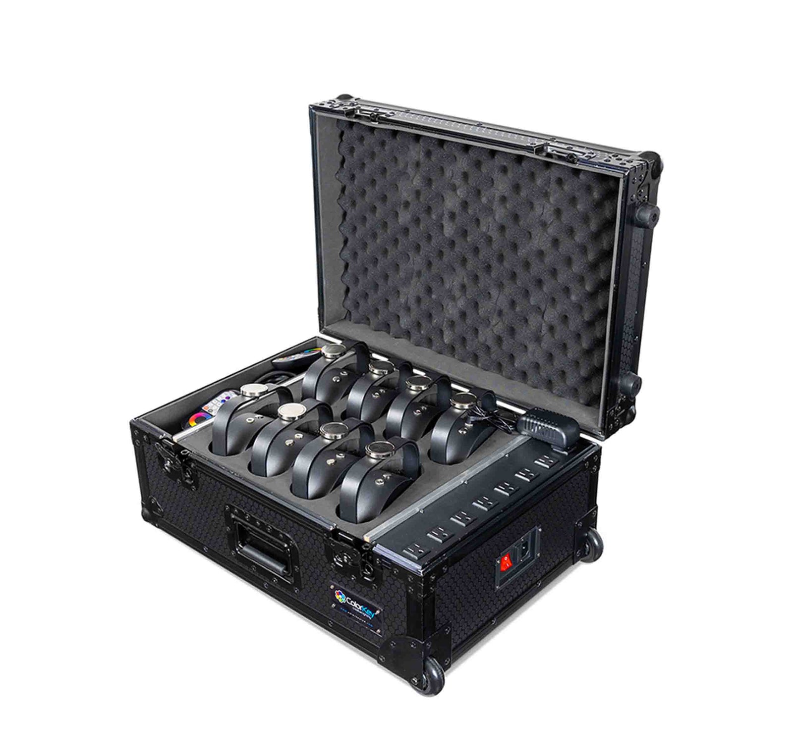B-Stock: Colorkey CKU-6038 MobilePar HEX 5 with Charging Road Case Trolley - 8 Pack by ColorKey