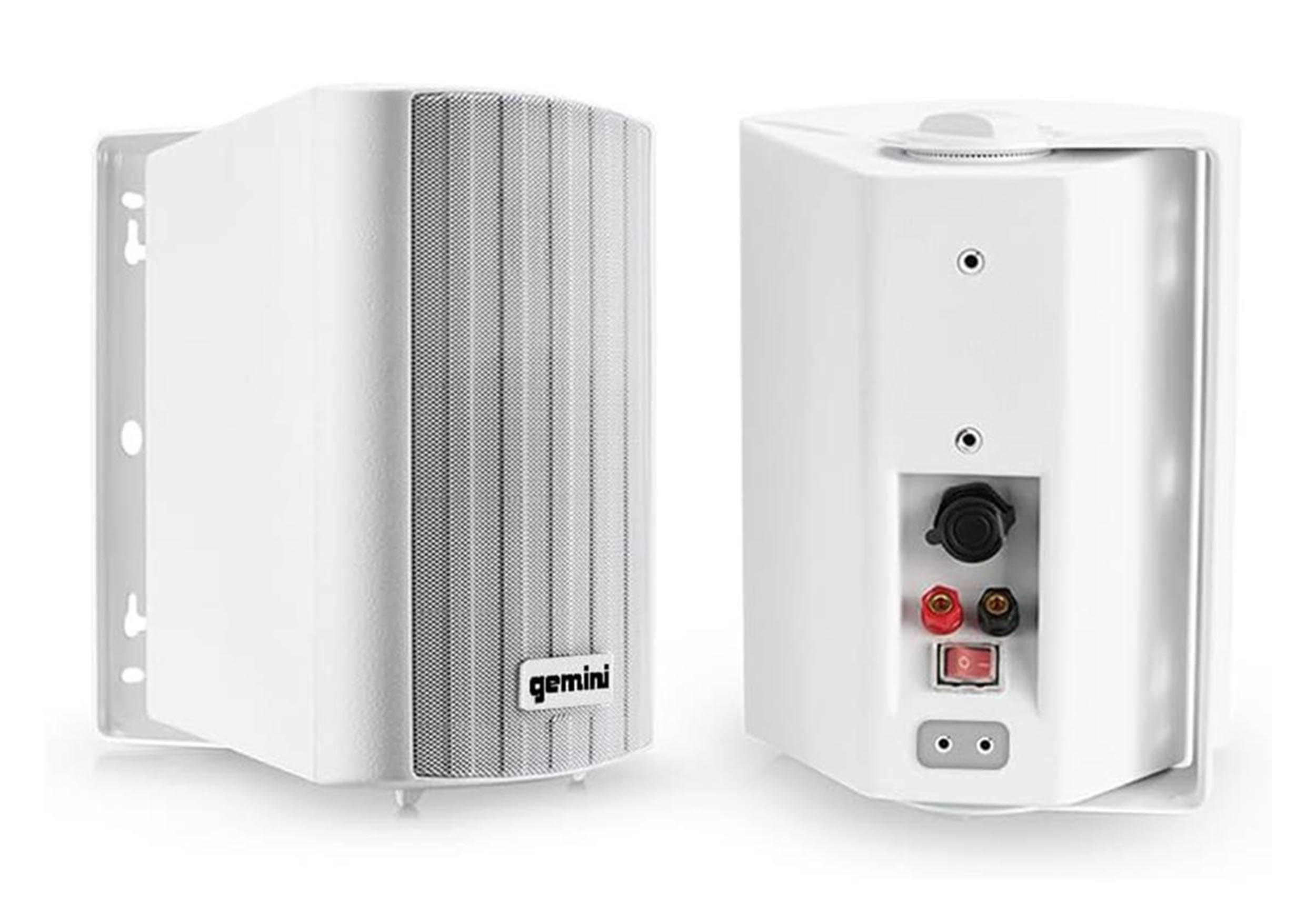 Gemini Sound GHSI-W400BT-PR-WHT Pair of 4" Waterproof Mountable Outdoor Bluetooth Speakers - White Finish by Gemini Sound