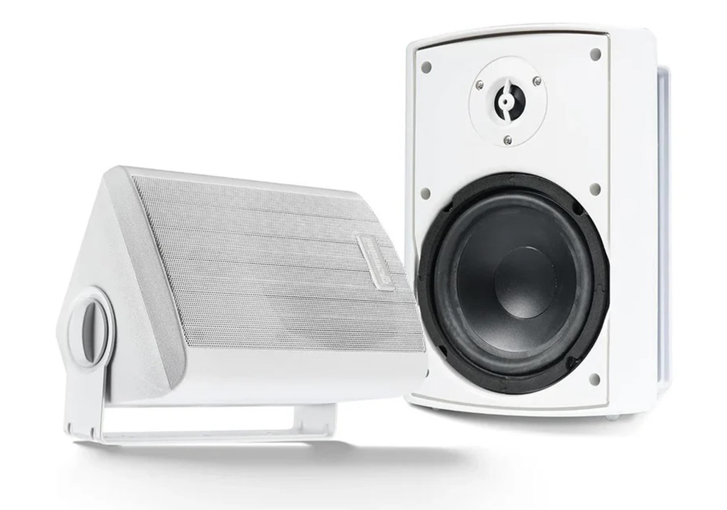 Gemini Sound GHSI-W400BT-PR-WHT Pair of 4" Waterproof Mountable Outdoor Bluetooth Speakers - White Finish by Gemini Sound