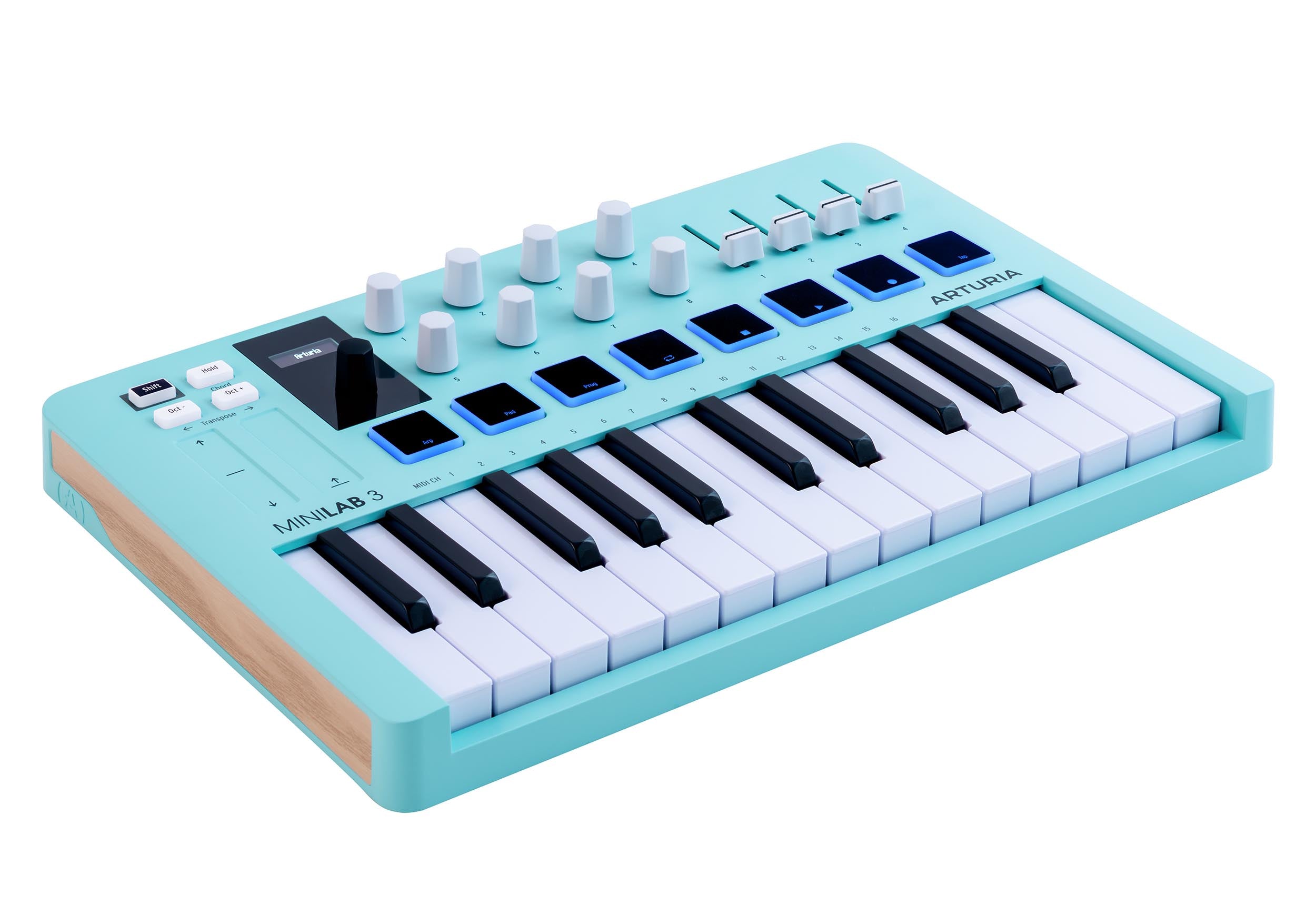 Arturia MiniLab 3, 25-Key USB MIDI Keyboard Controller with RGB Pads and Analog Lab Software - Rose Quartz and Aquamarine Finishes by ARTURIA