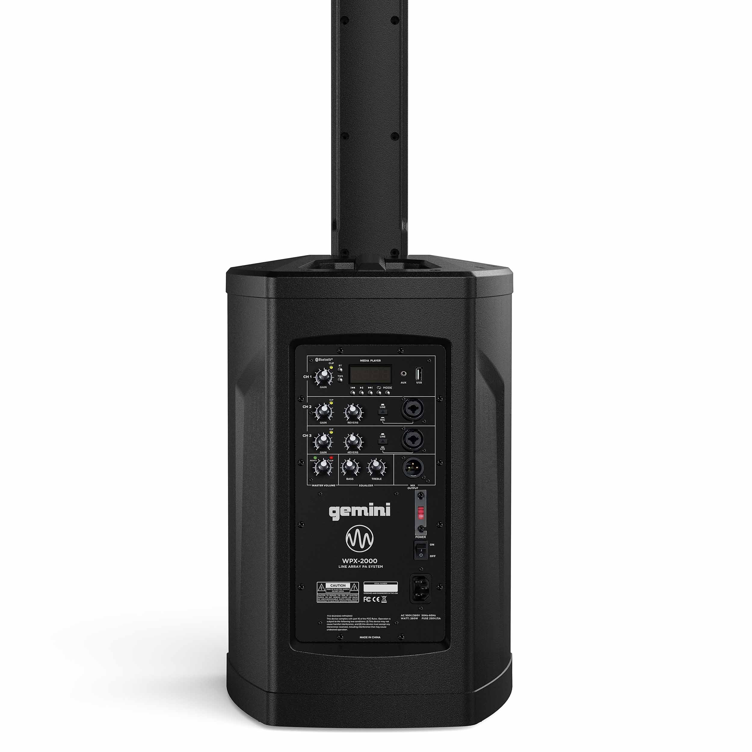 Gemini Sound WPX-2000 Portable Line Array PA Speaker System - 1200-Watt Peak Power by Gemini Sound