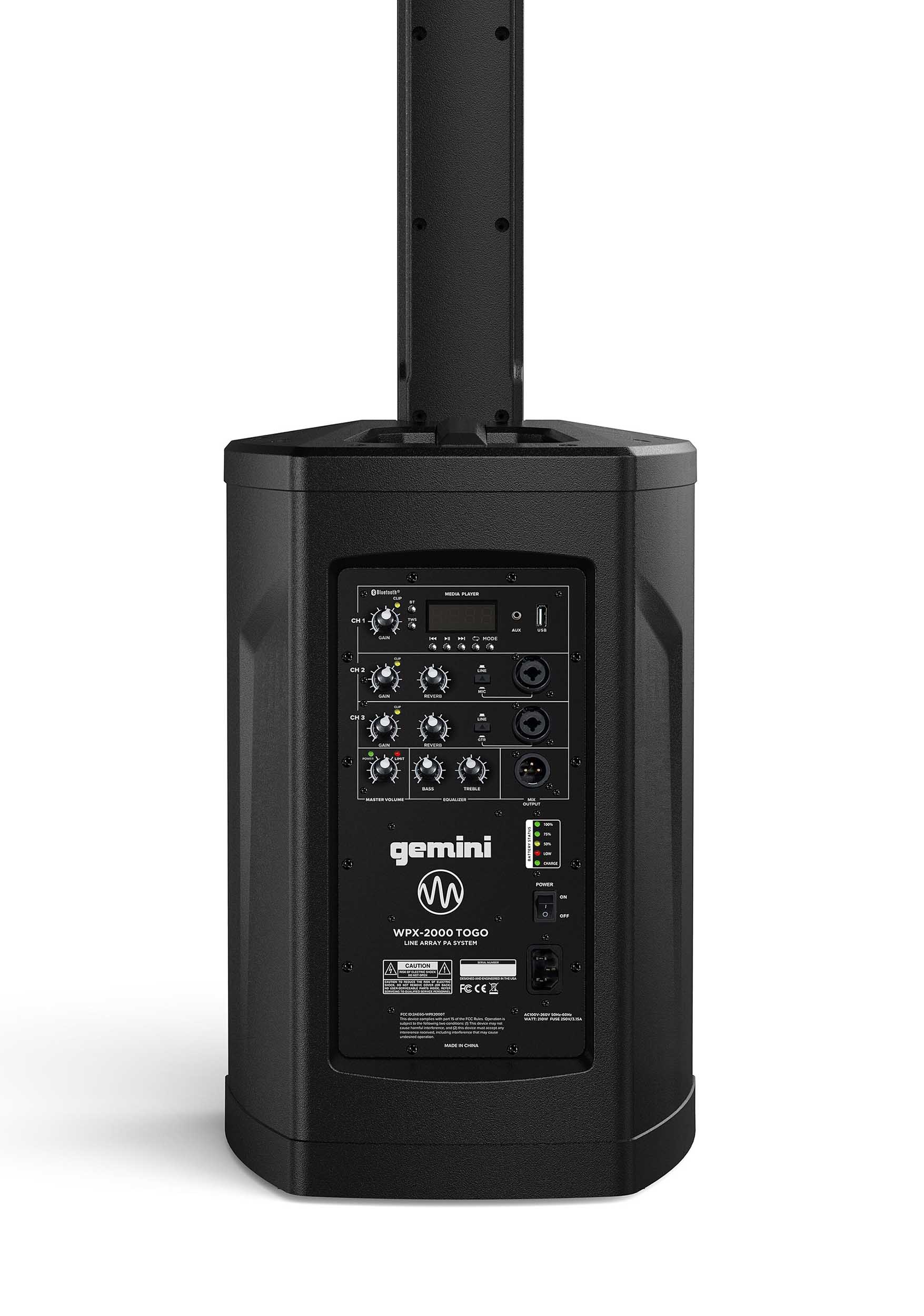 Gemini Sound WPX-2000TOGO Battery Powered Modular Line Array Speaker System - 1000-Watt Peak by Gemini Sound