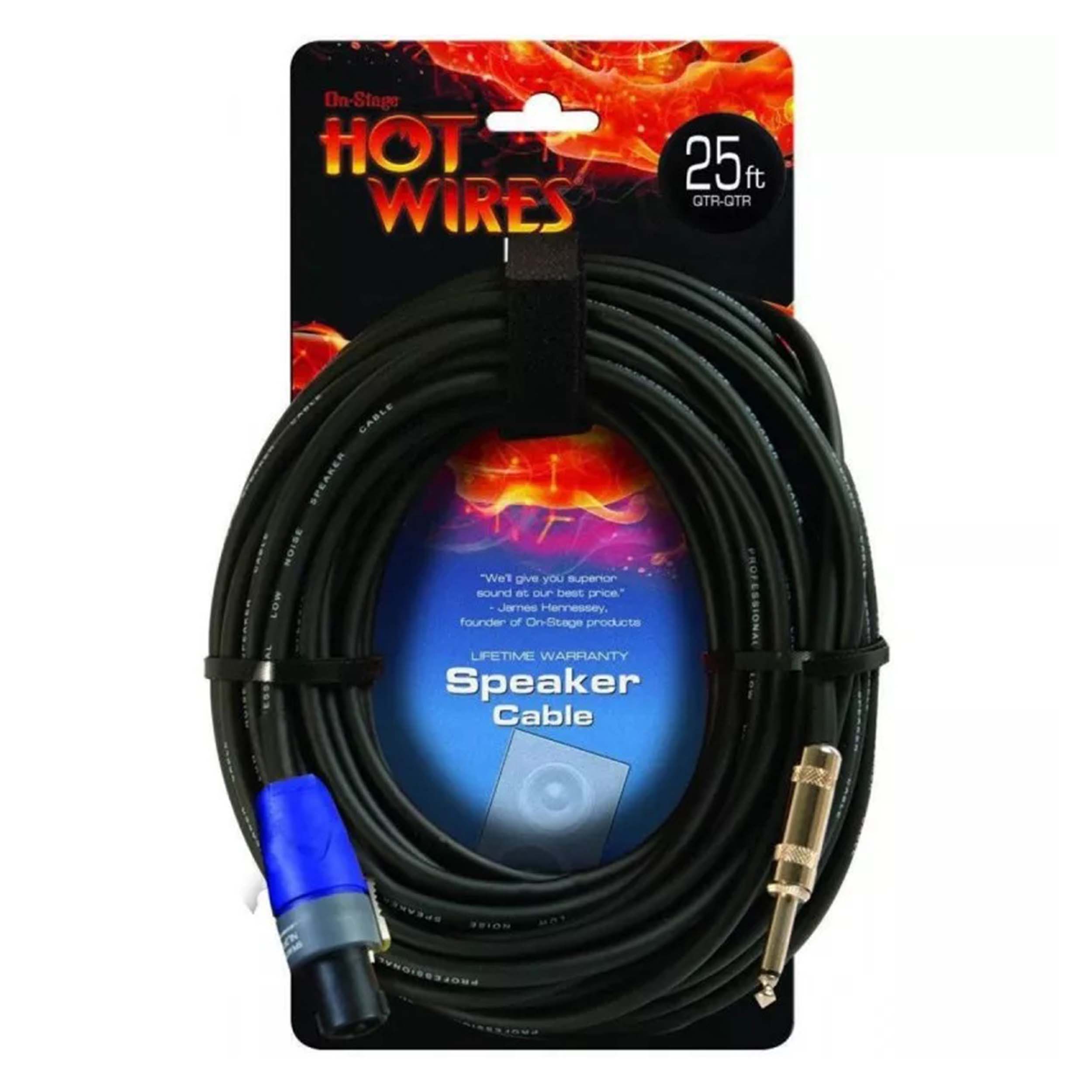 On-Stage SP14-25SQ, 25' Speakon Cable NL2-QTR with Neutrik Connectors by On-Stage