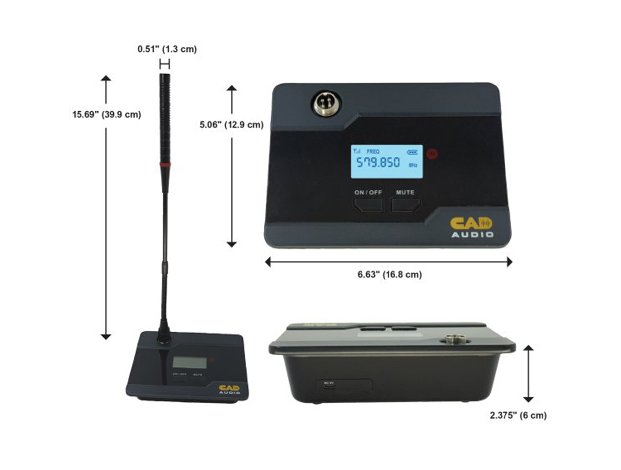 CAD Audio WX1400GN 4 Channel Wireless Gooseneck Microphone System - 550 to 590 MHz by CAD Audio