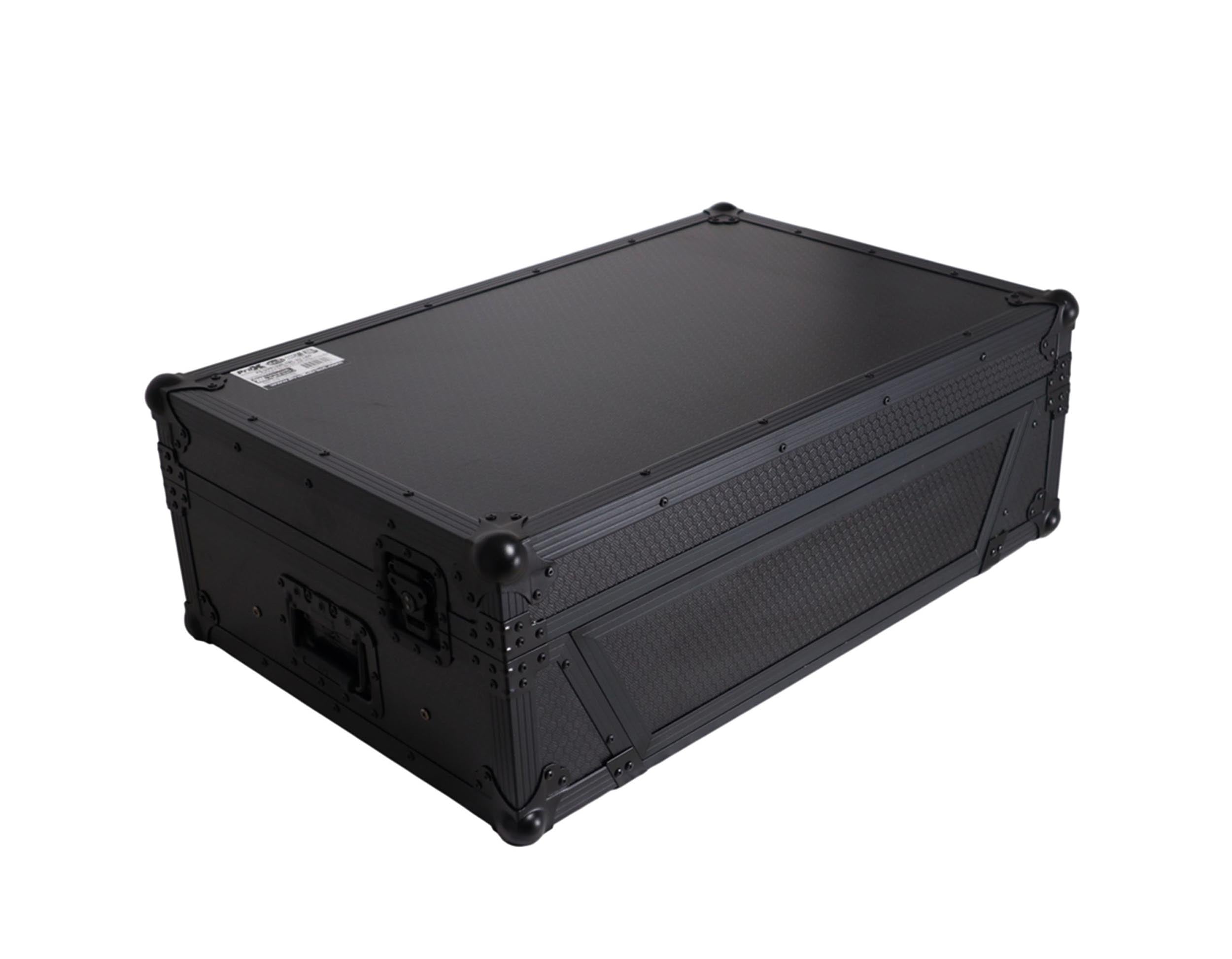 ProX XS-U2915WLTBL2ULED Flight Road Case for Pioneer DDJ-FLX10, REV5 and REV7 DJ Controller with Laptop Shelf Wheels LED Black Finish - 2 RU by ProX Live Performance Gear