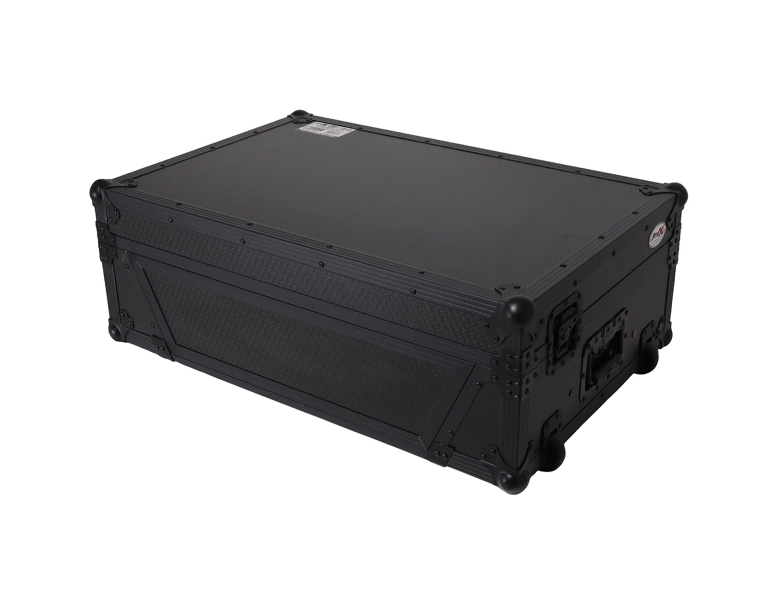 ProX XS-U2915WLTBL2ULED Flight Road Case for Pioneer DDJ-FLX10, REV5 and REV7 DJ Controller with Laptop Shelf Wheels LED Black Finish - 2 RU by ProX Live Performance Gear