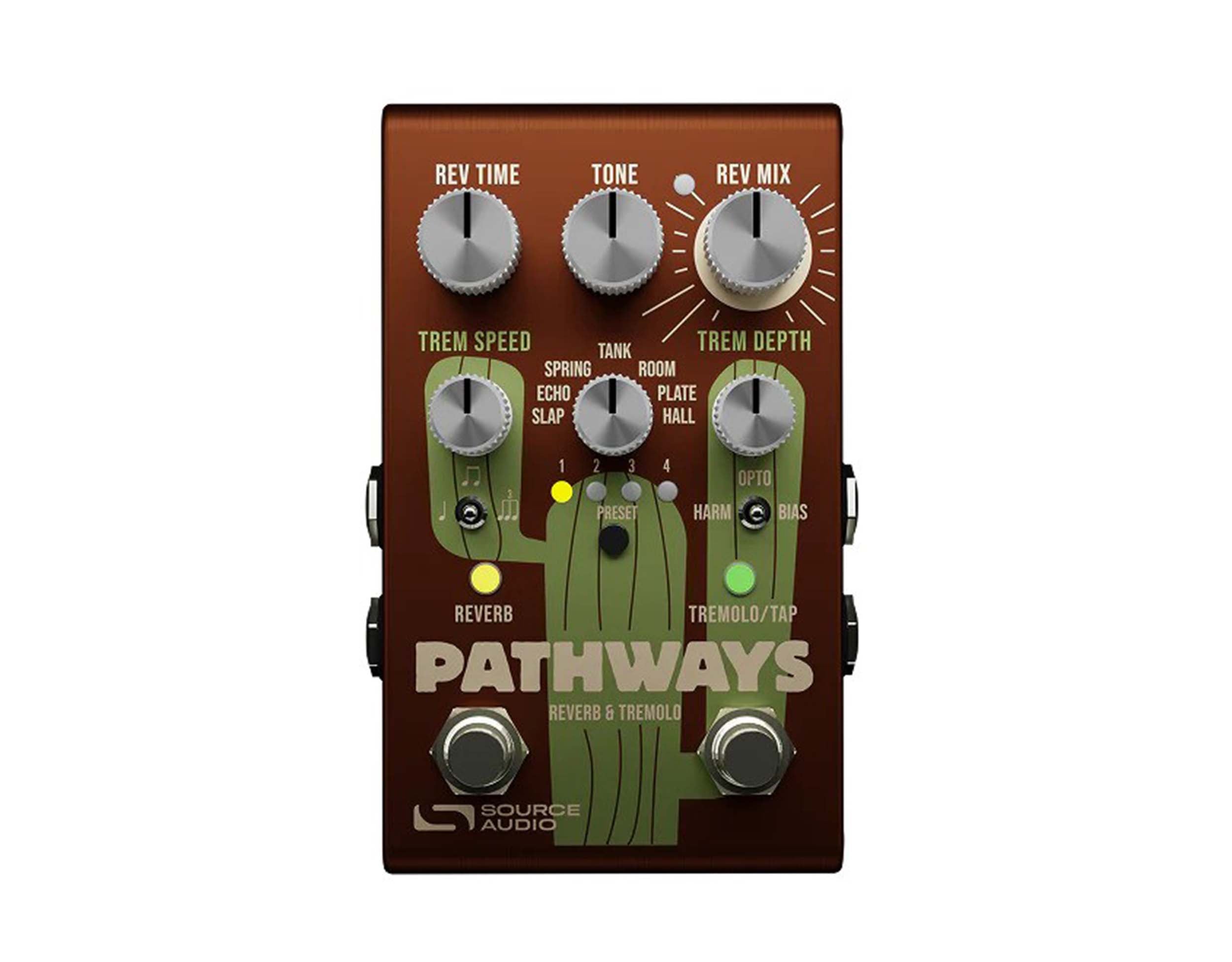 Source Audio SA281 Pathways Reverb & Tremolo Guitar Effects Pedal with MIDI and Presets by Source Audio