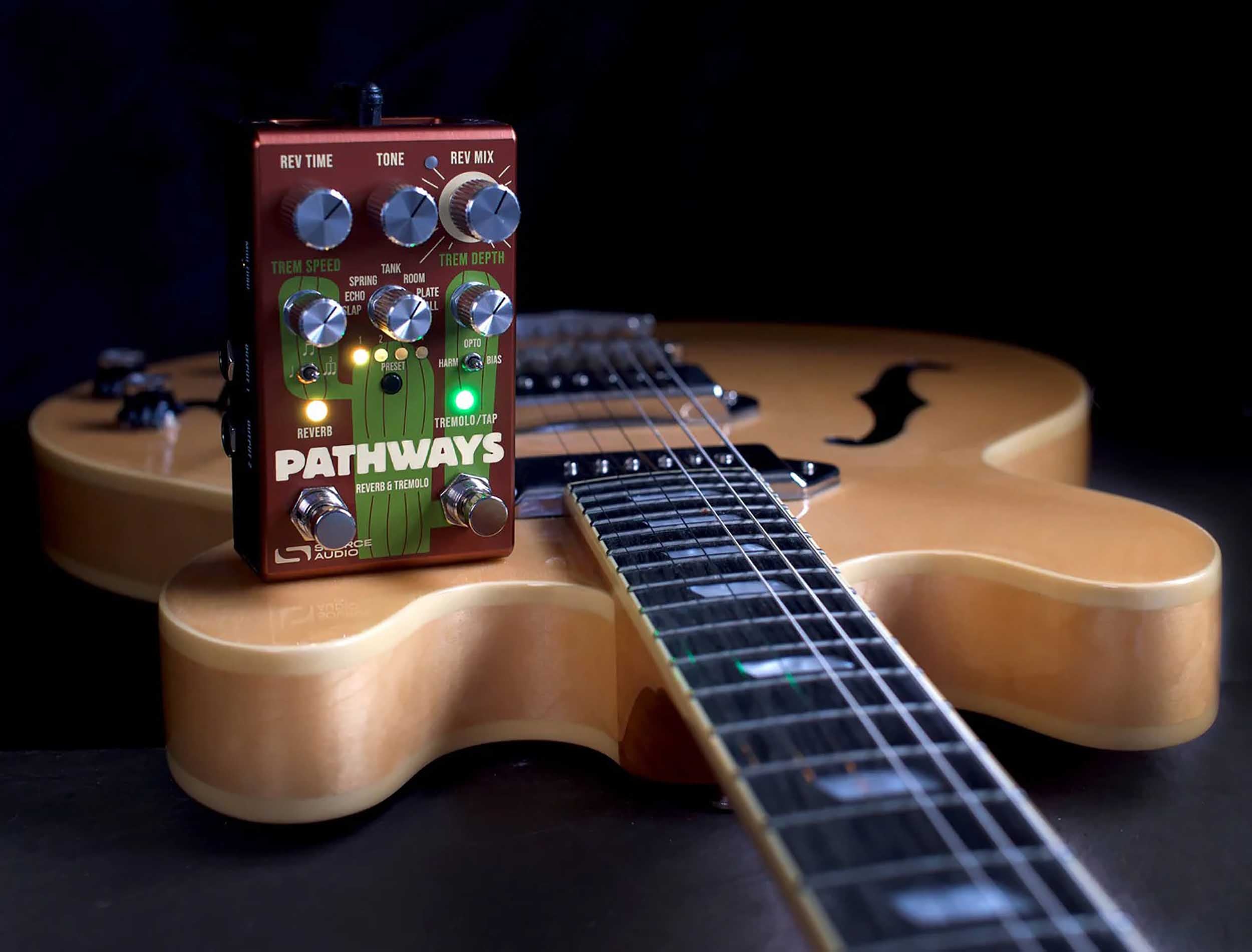 Source Audio SA281 Pathways Reverb & Tremolo Guitar Effects Pedal with MIDI and Presets by Source Audio