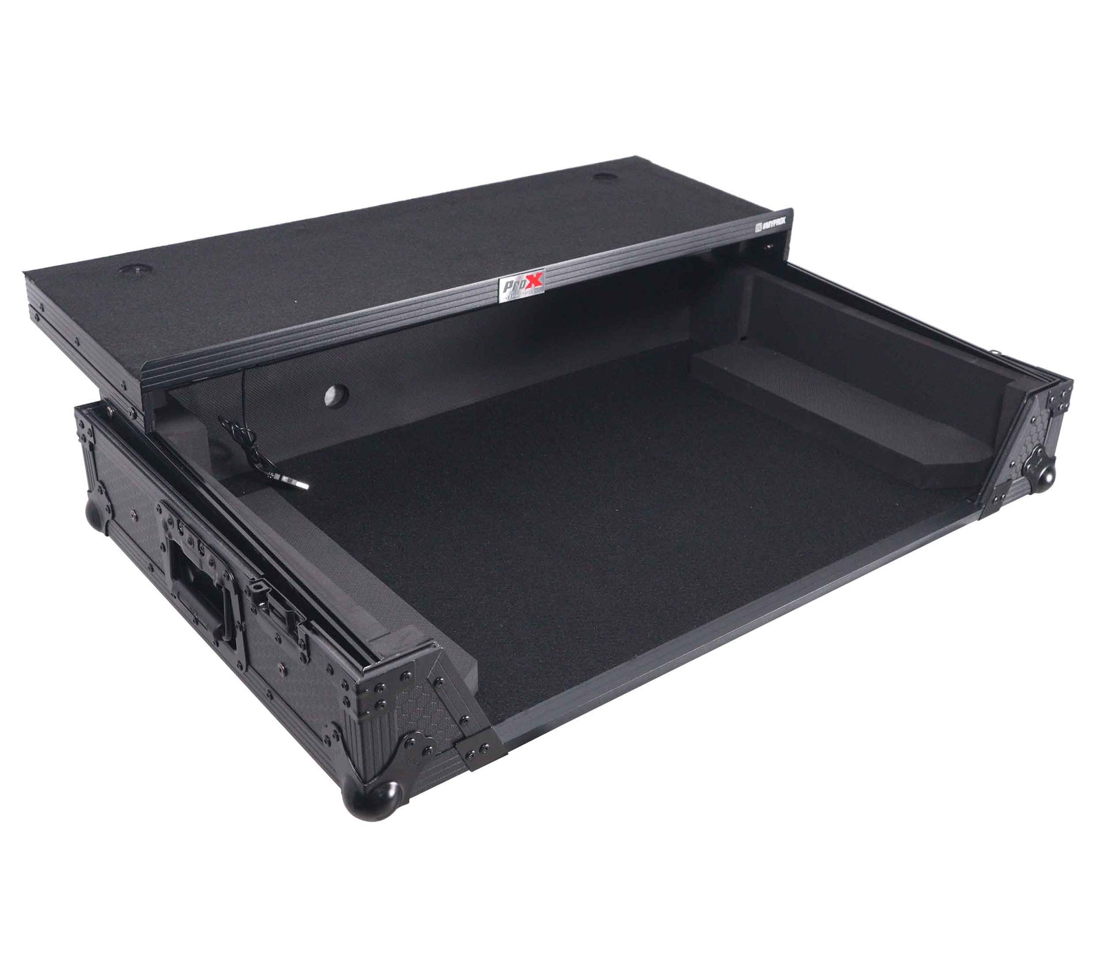 ProX XS-RANESYSONEWLTBLLED Flight Case for RANE SYSTEM ONE DJ Controller with Sliding Laptop Shelf - Black on Black by ProX Cases