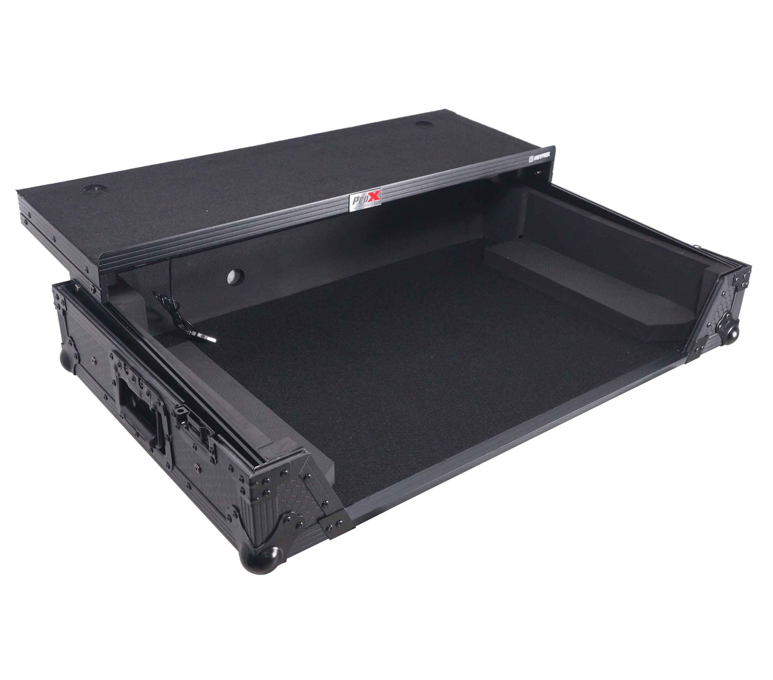 ProX XS-RANESYSONEWLTBLLED Flight Case for RANE SYSTEM ONE DJ Controller with Sliding Laptop Shelf - Black on Black by ProX Cases