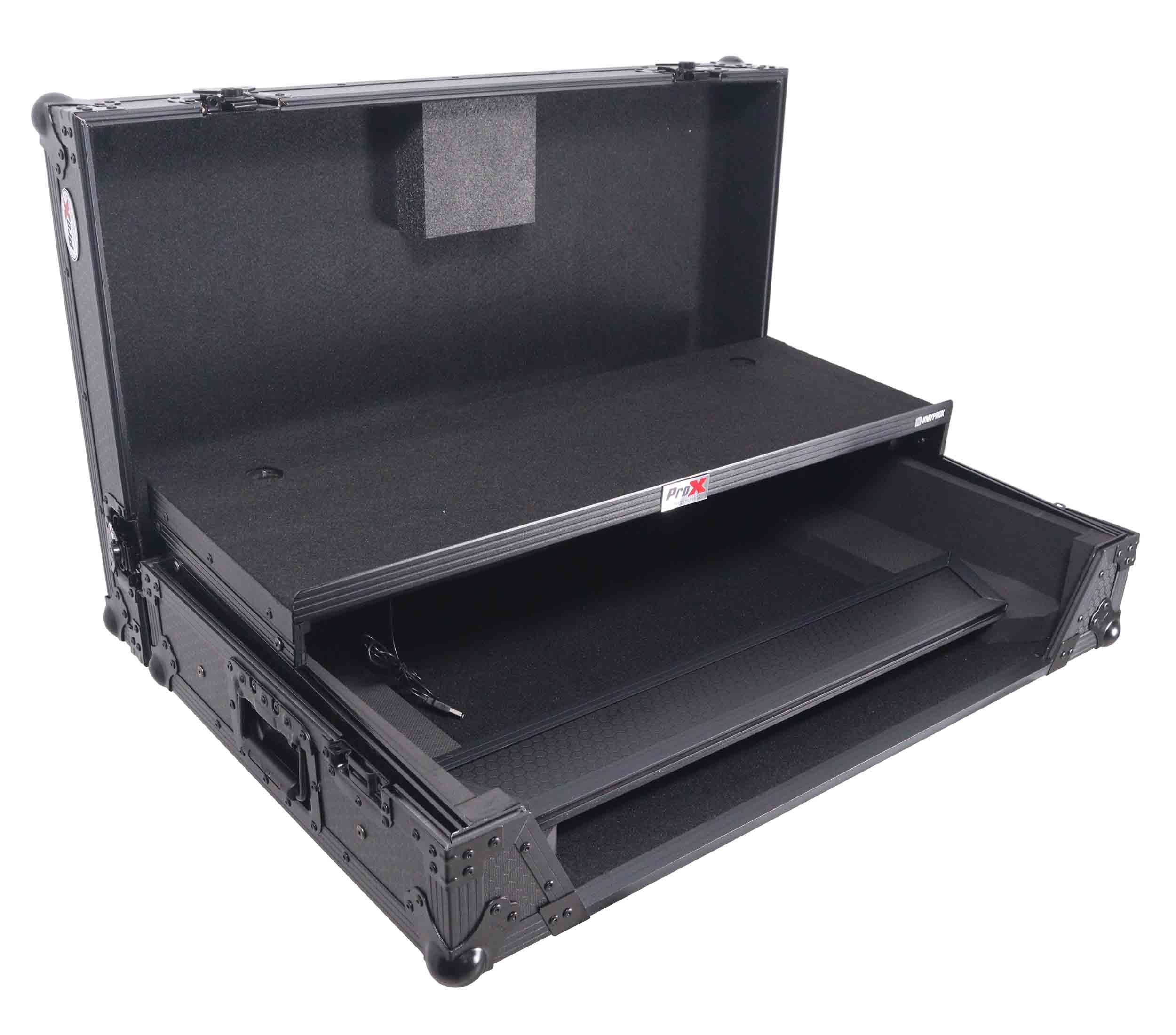 ProX XS-RANESYSONEWLTBLLED Flight Case for RANE SYSTEM ONE DJ Controller with Sliding Laptop Shelf - Black on Black by ProX Cases