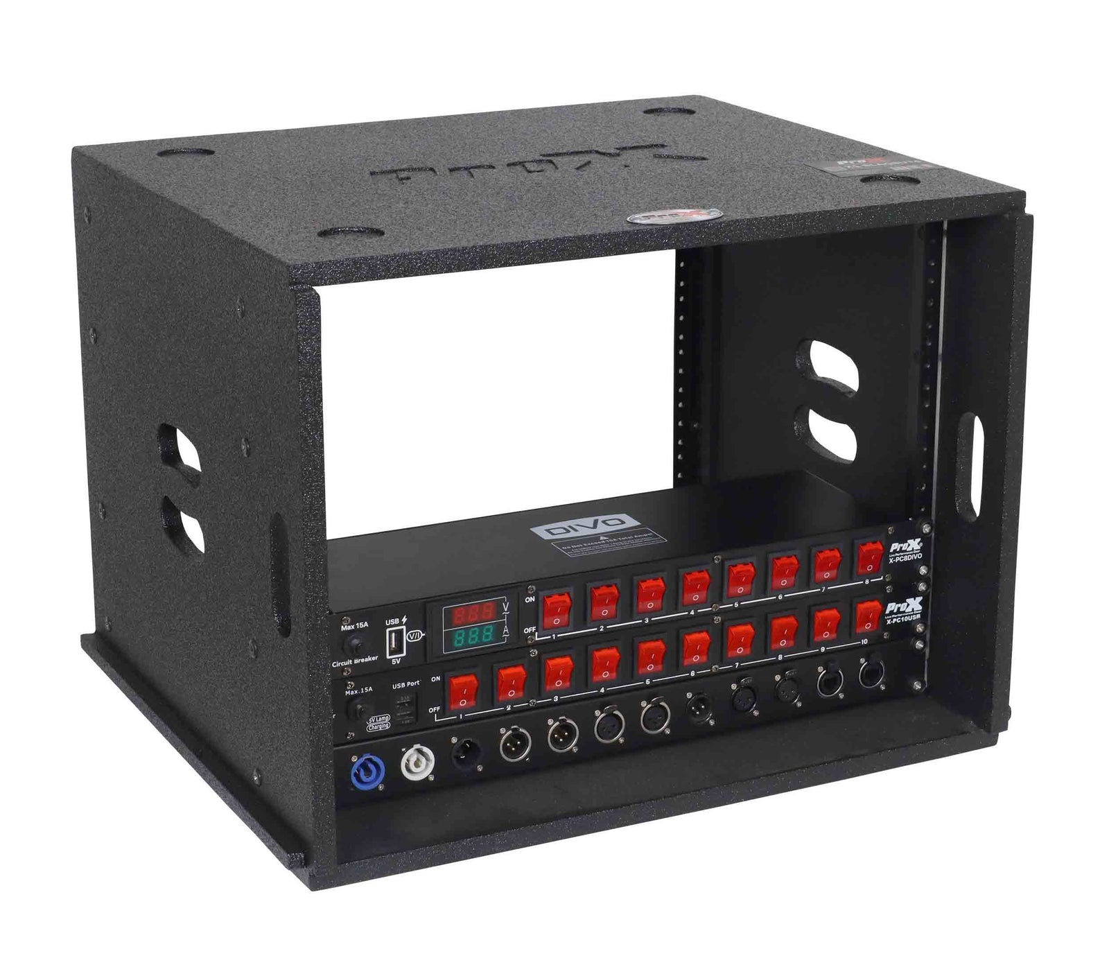 ProX XS-BLAQ8U14 8U Rack Case 14" Deep Vertical Amp Rack Polyurea Coated BLAQ Series by ProX Cases