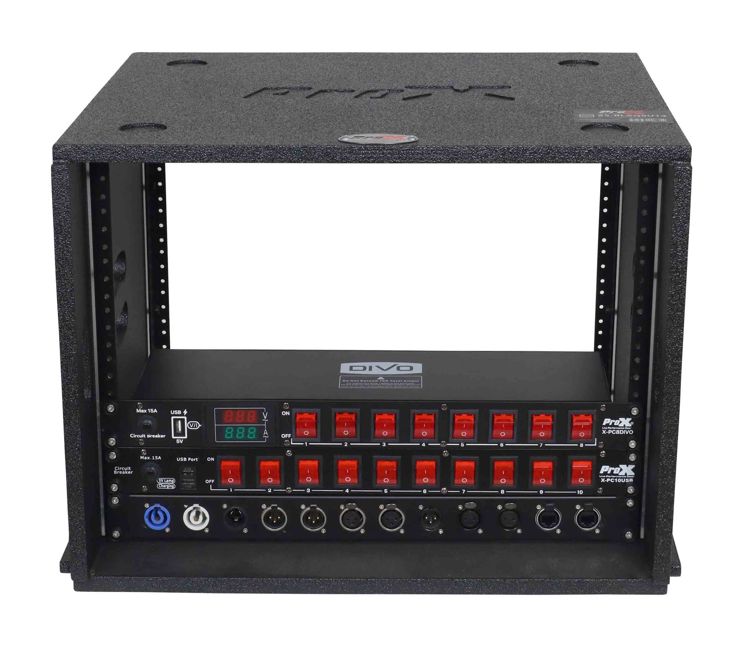 ProX XS-BLAQ8U14 8U Rack Case 14" Deep Vertical Amp Rack Polyurea Coated BLAQ Series by ProX Cases