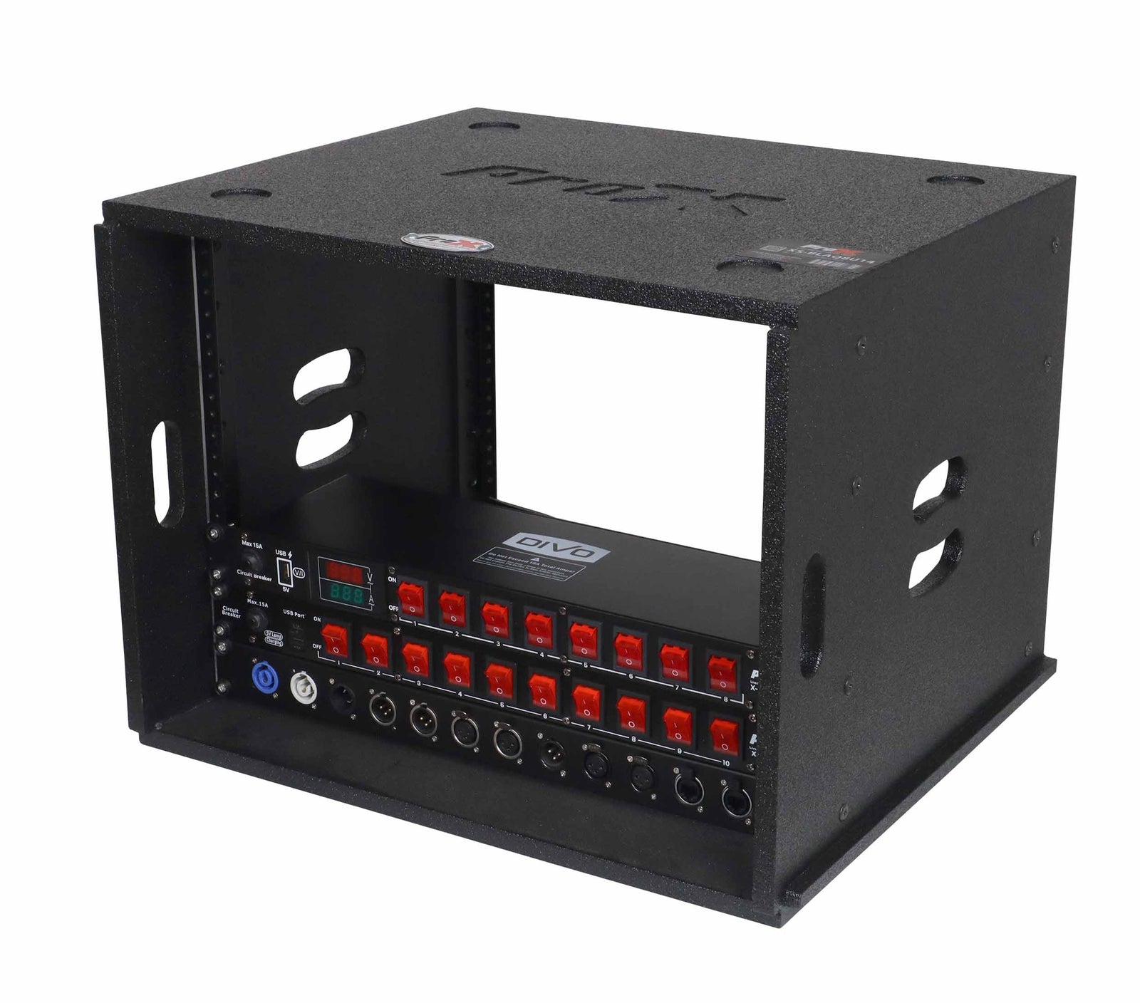 ProX XS-BLAQ8U14 8U Rack Case 14" Deep Vertical Amp Rack Polyurea Coated BLAQ Series by ProX Cases