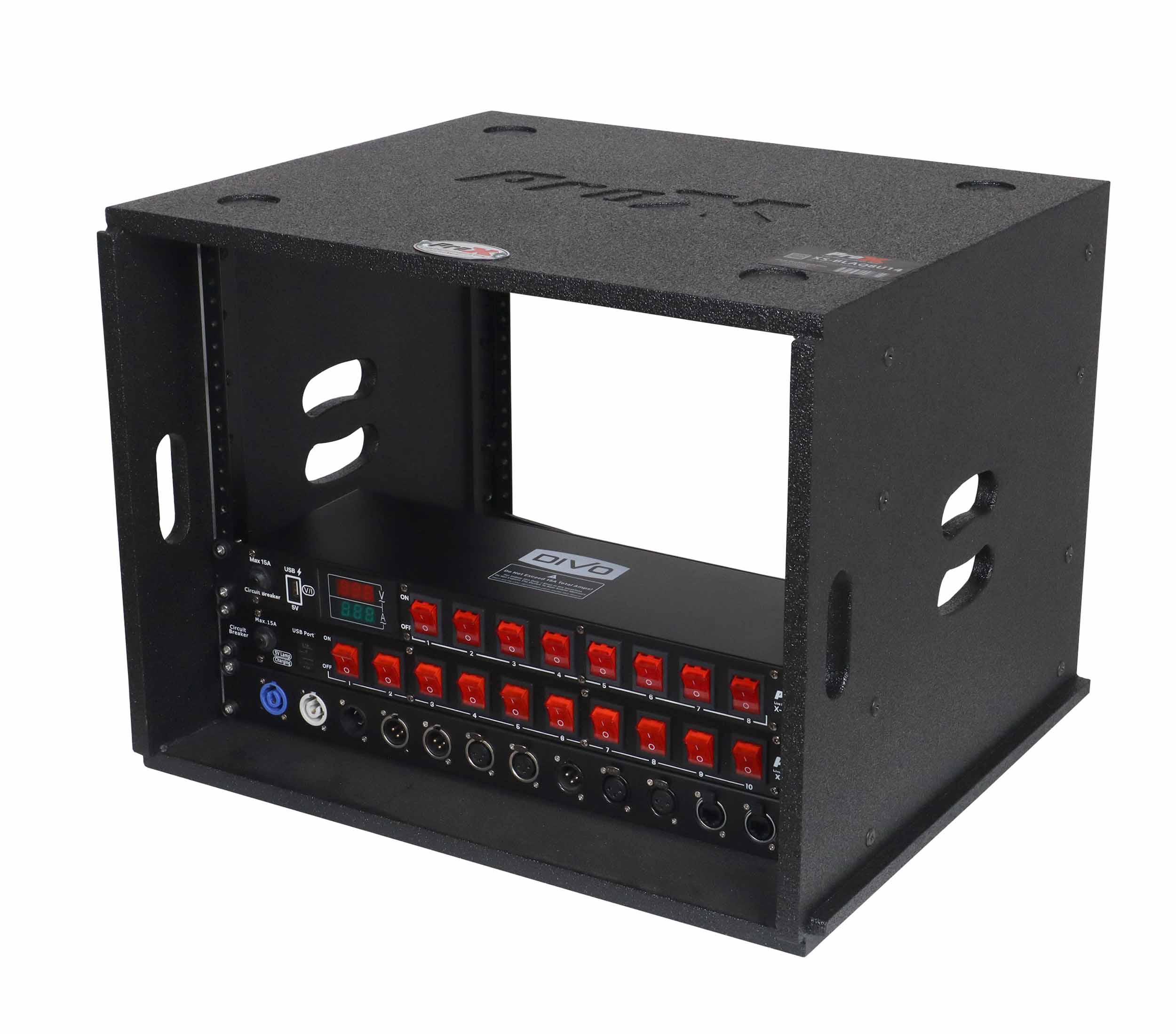 ProX XS-BLAQ8U14 8U Rack Case 14" Deep Vertical Amp Rack Polyurea Coated BLAQ Series by ProX Cases