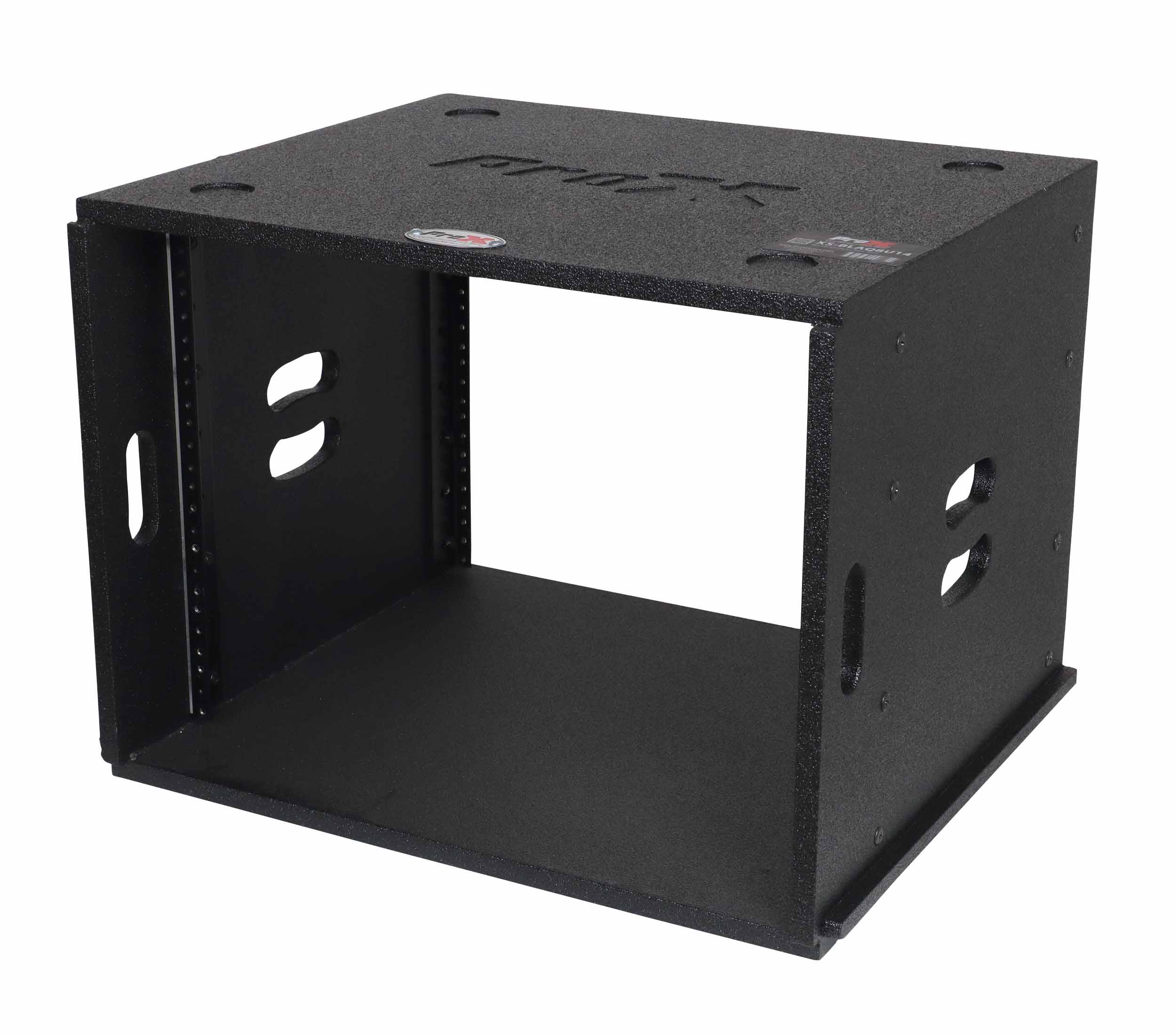 ProX XS-BLAQ8U14 8U Rack Case 14" Deep Vertical Amp Rack Polyurea Coated BLAQ Series by ProX Cases