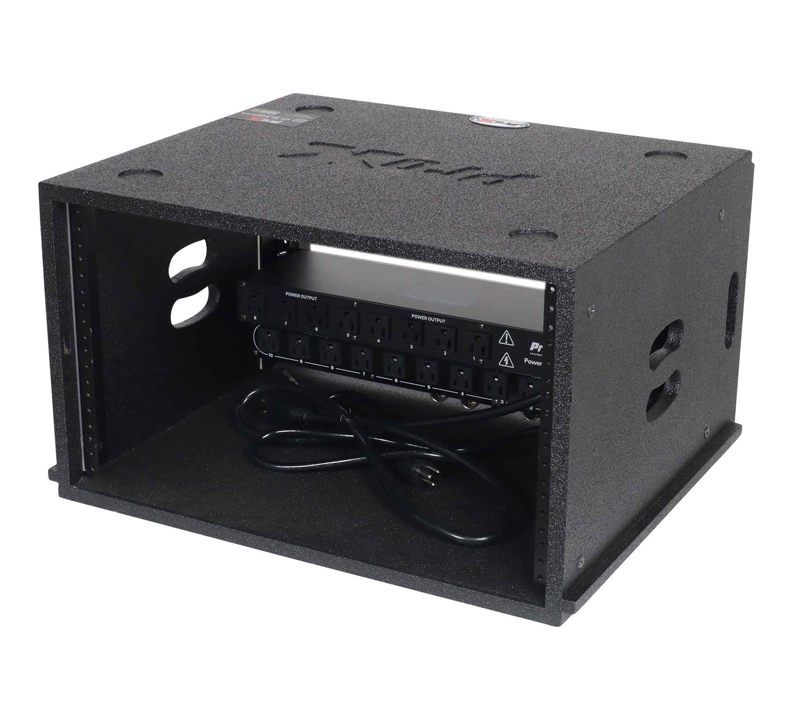 ProX XS-BLAQ6U14 6U Rack Case 14" Deep Vertical Amp Rack Polyurea Coated BLAQ Series by ProX Cases