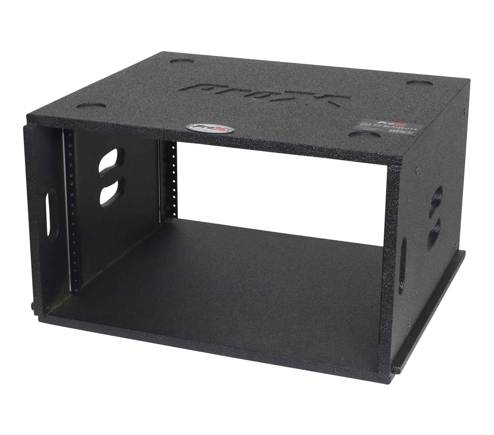 ProX XS-BLAQ6U14 6U Rack Case 14" Deep Vertical Amp Rack Polyurea Coated BLAQ Series by ProX Cases