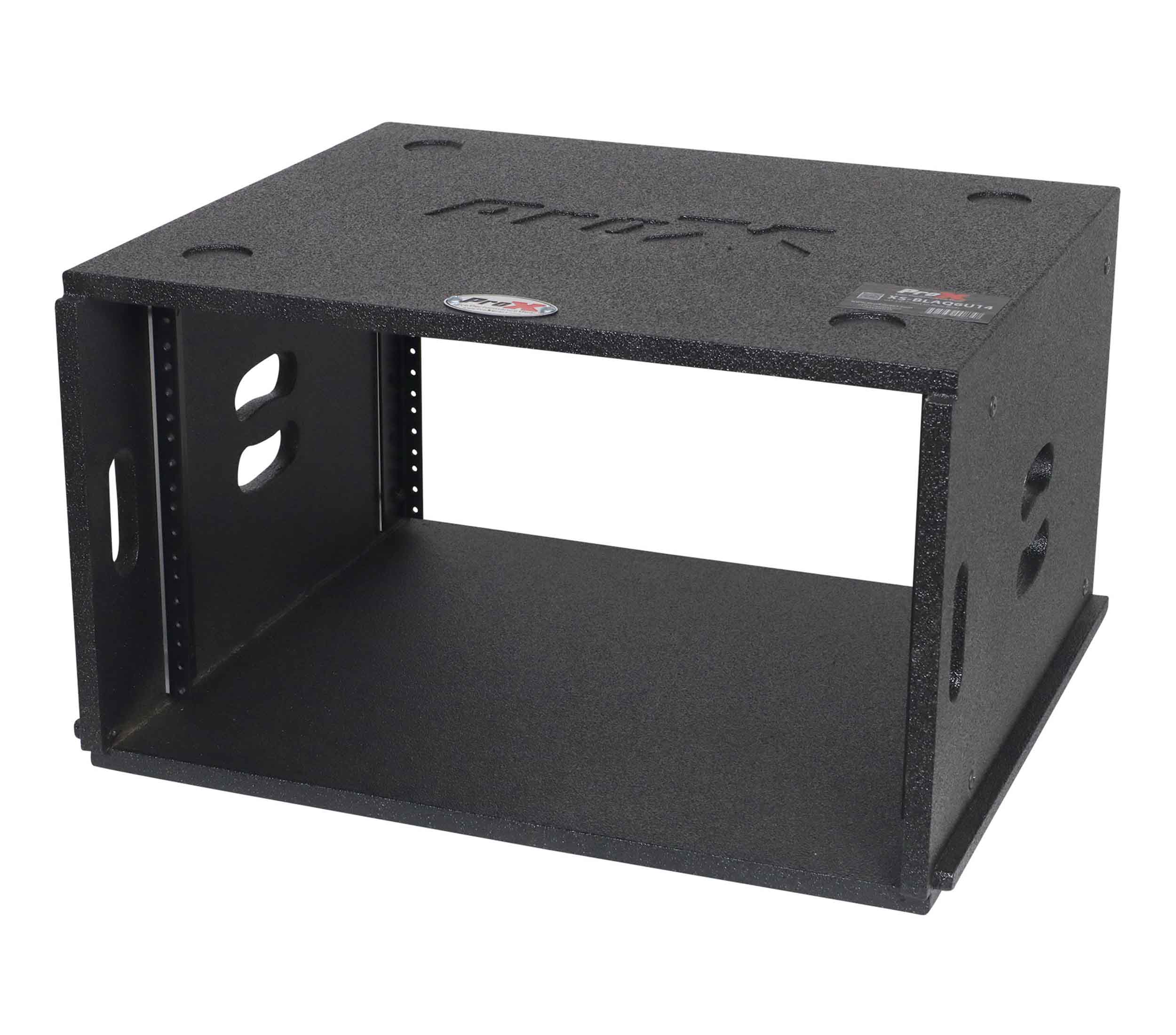ProX XS-BLAQ6U14 6U Rack Case 14" Deep Vertical Amp Rack Polyurea Coated BLAQ Series by ProX Cases