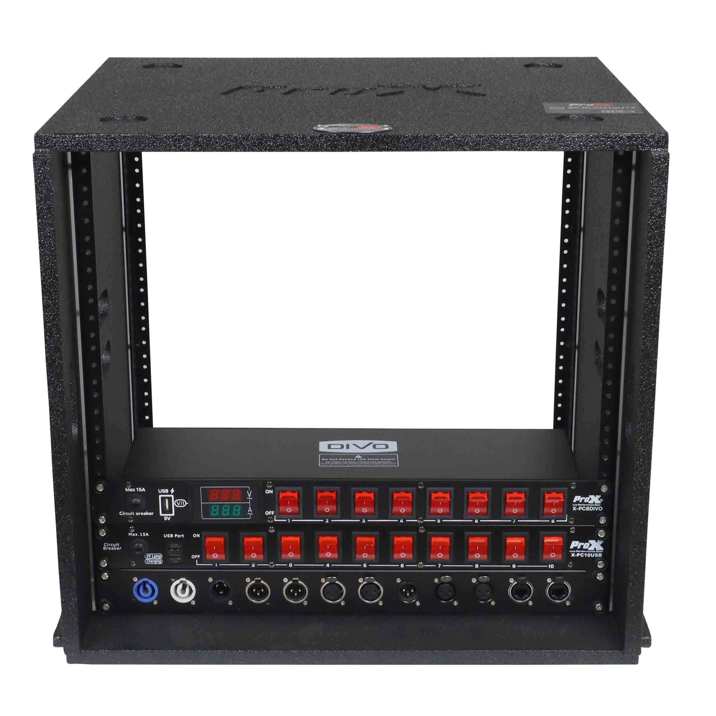 ProX XS-BLAQ10U14 10U Rack Case 14" Deep Vertical Amp Rack Polyurea Coated BLAQ Series by ProX Cases