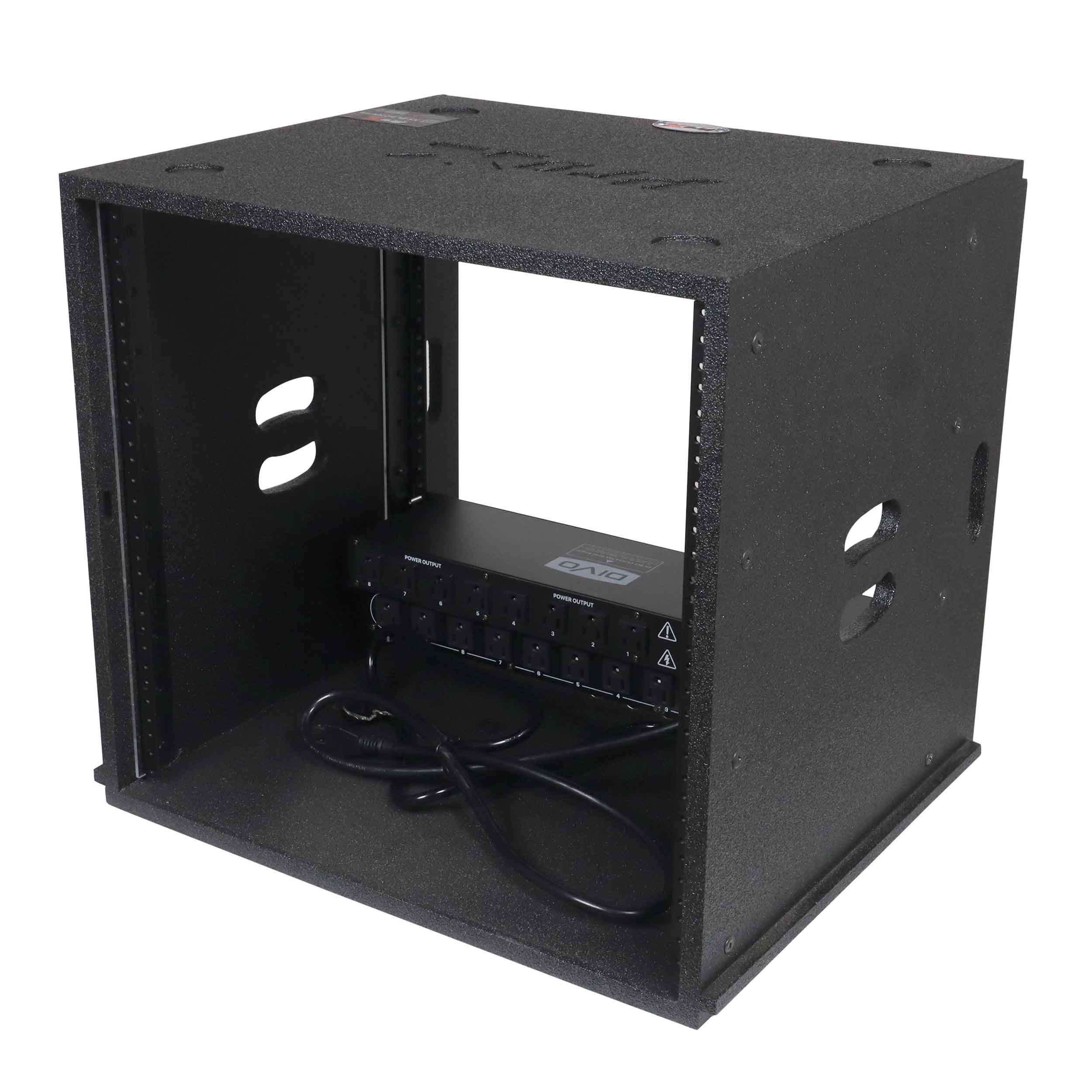 ProX XS-BLAQ10U14 10U Rack Case 14" Deep Vertical Amp Rack Polyurea Coated BLAQ Series by ProX Cases