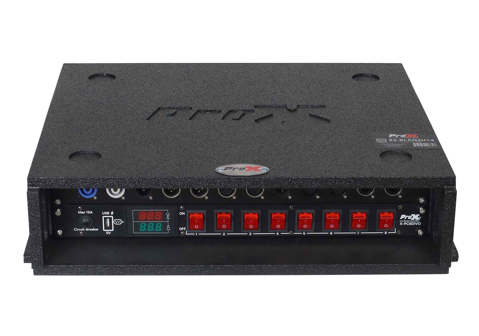 ProX XS-BLAQ2U14 2U Rack Case 14" Deep Vertical Amp Rack Polyurea Coated BLAQ Series by ProX Cases