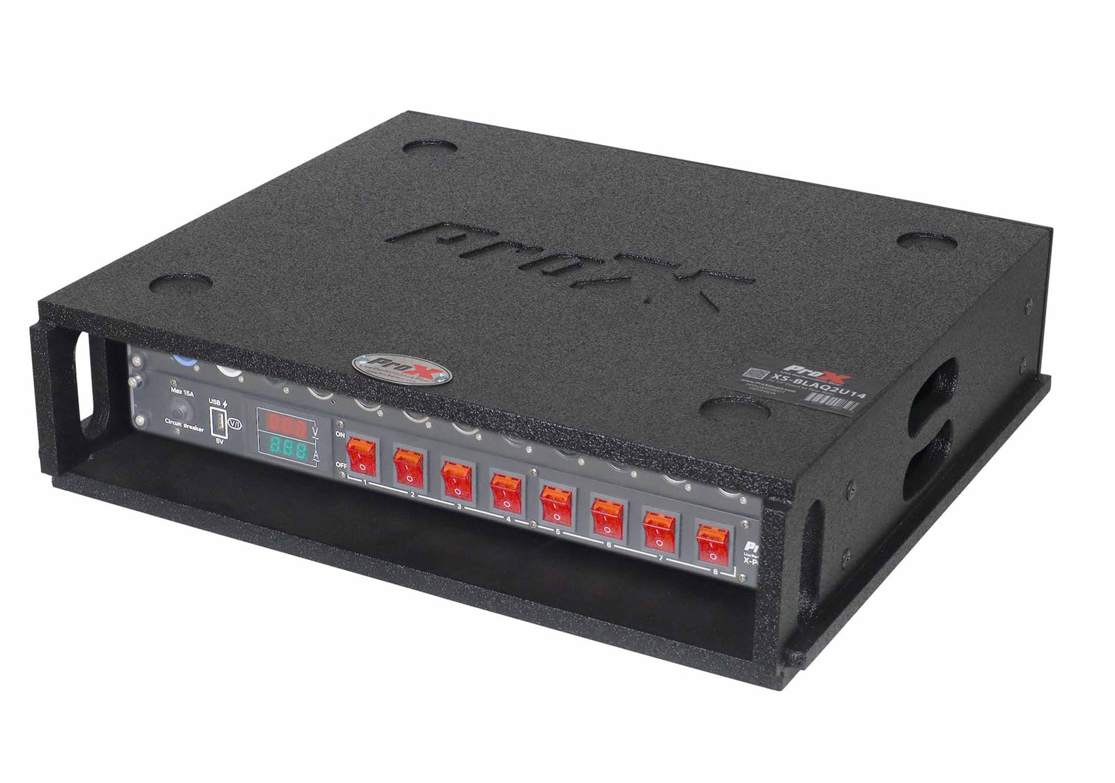 ProX XS-BLAQ2U14 2U Rack Case 14" Deep Vertical Amp Rack Polyurea Coated BLAQ Series by ProX Cases