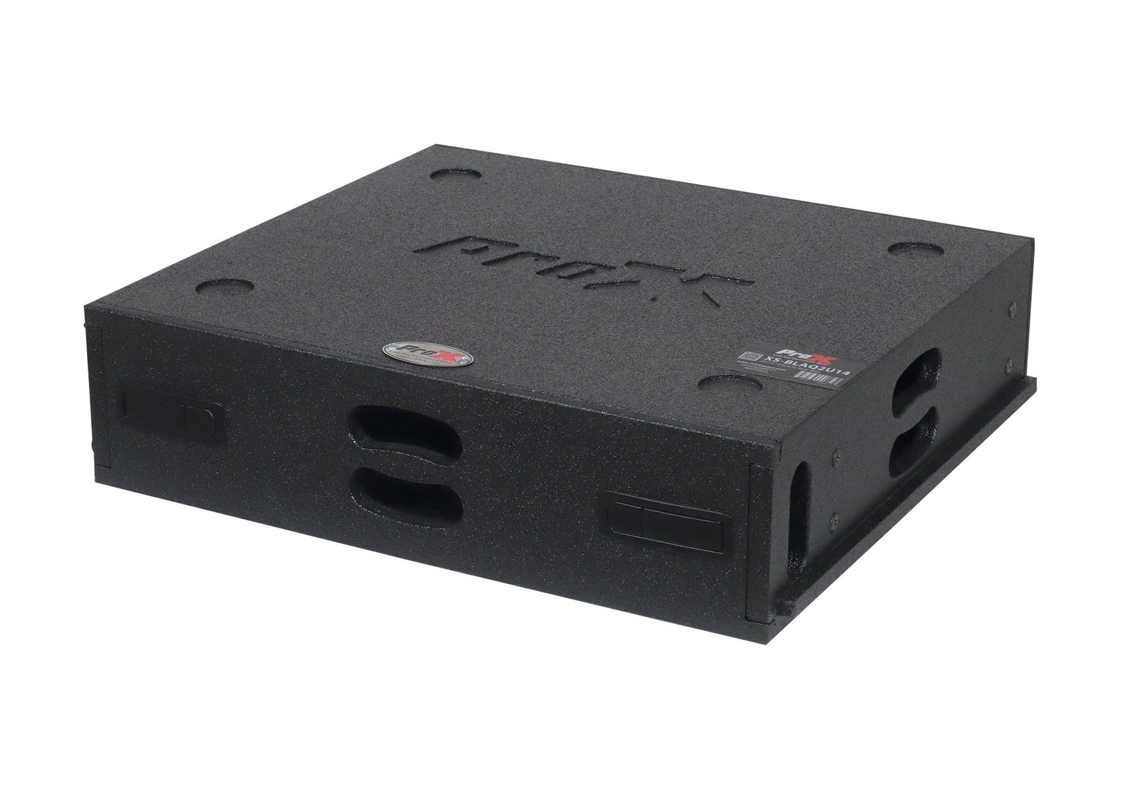 ProX XS-BLAQ2U14 2U Rack Case 14" Deep Vertical Amp Rack Polyurea Coated BLAQ Series by ProX Cases