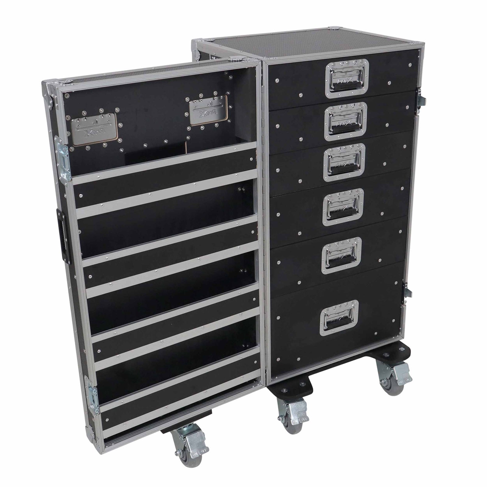 ProX XS-6DTWPULZAR ATA Flight-Style Workbox with 6 Utility Drawers, Hinged Door and 5" Casters by ProX Cases