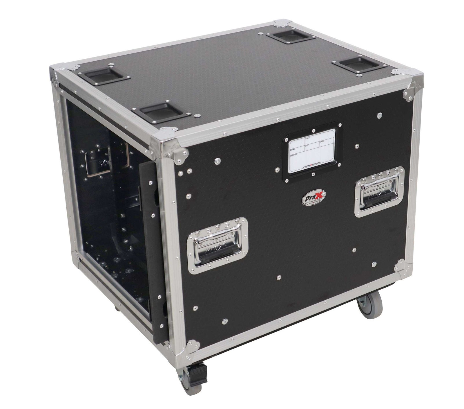 ProX XS-SLAM10U20 10U 20" Deep Vertical Shock-Mount Rack Case with 2 Sliding Slam Doors and 4" Casters by ProX Cases