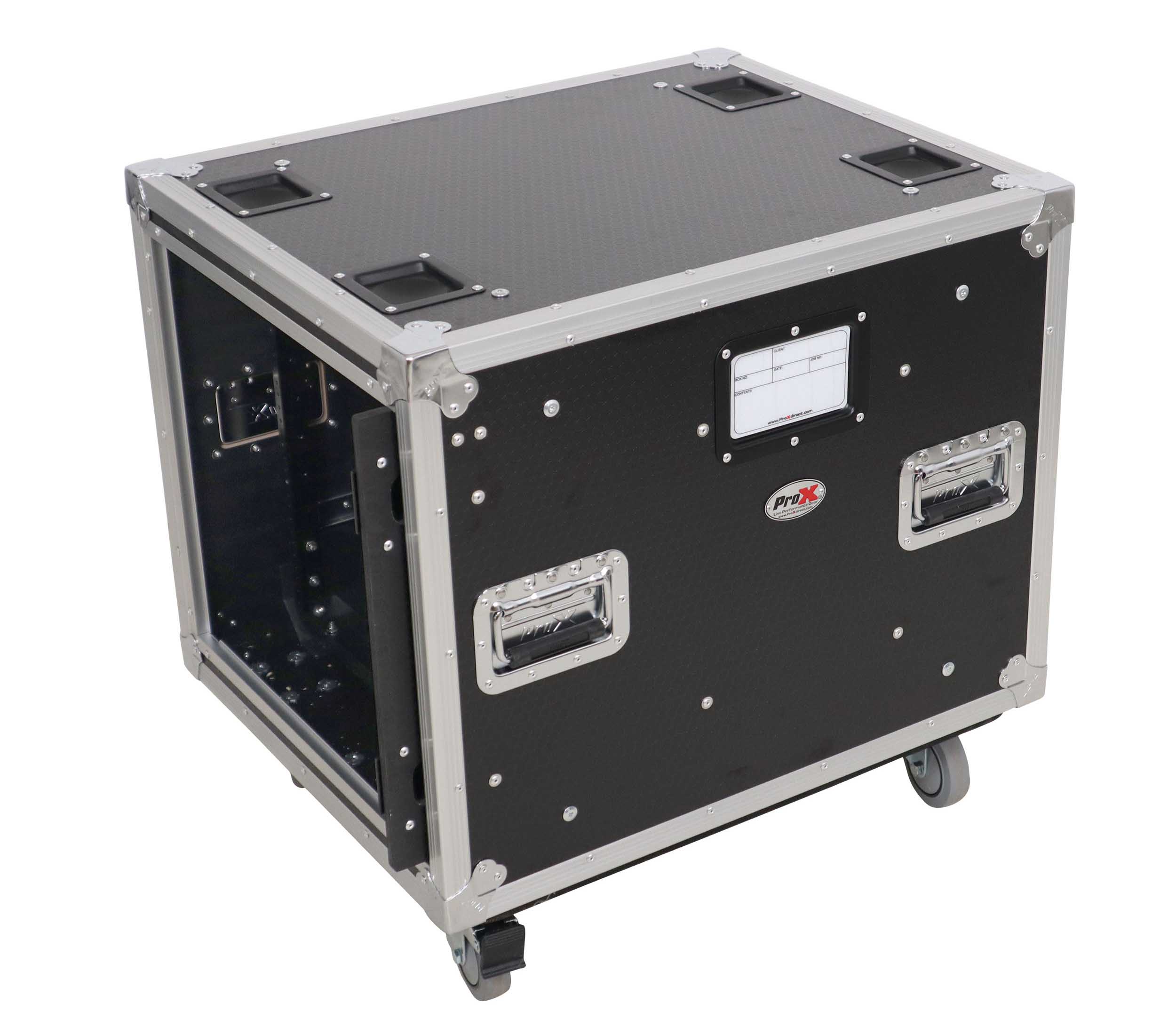 ProX XS-SLAM10U20 10U 20" Deep Vertical Shock-Mount Rack Case with 2 Sliding Slam Doors and 4" Casters by ProX Cases