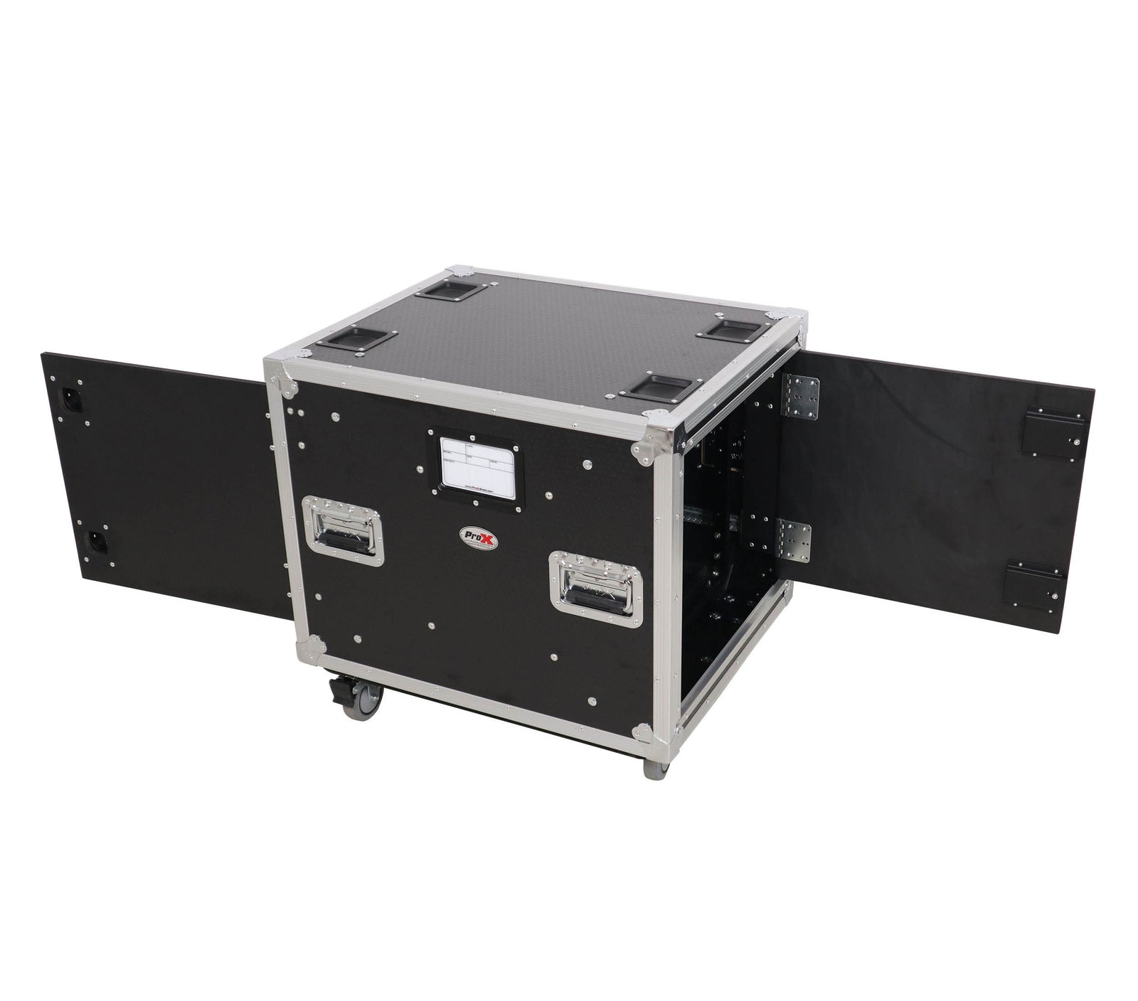 ProX XS-SLAM10U20 10U 20" Deep Vertical Shock-Mount Rack Case with 2 Sliding Slam Doors and 4" Casters by ProX Cases