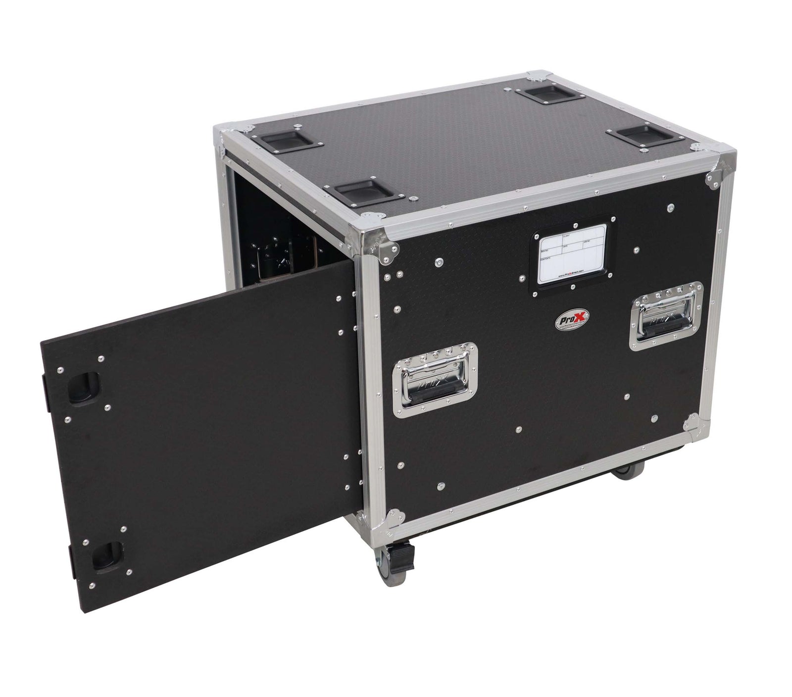 ProX XS-SLAM10U20 10U 20" Deep Vertical Shock-Mount Rack Case with 2 Sliding Slam Doors and 4" Casters by ProX Cases
