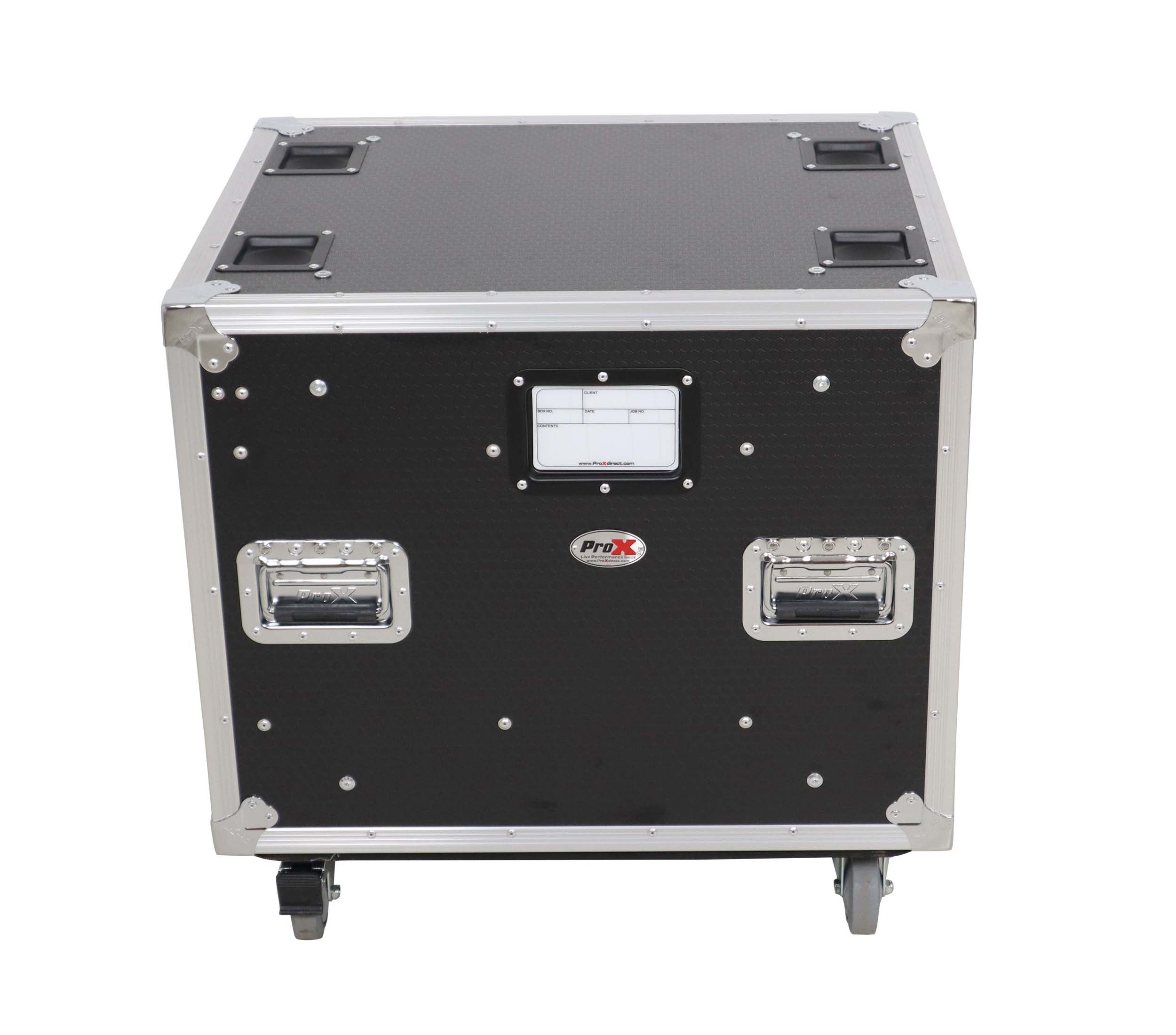 ProX XS-SLAM10U20 10U 20" Deep Vertical Shock-Mount Rack Case with 2 Sliding Slam Doors and 4" Casters by ProX Cases