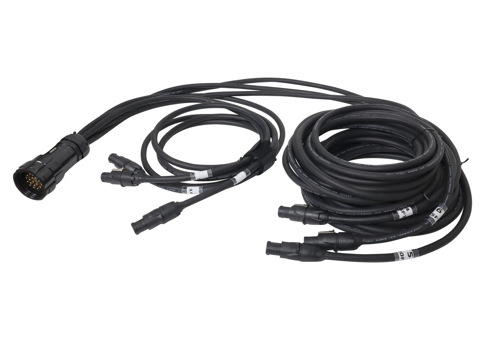 ProX XC-P19PM6XTR1-CXMAX 19-Pin Kupo WPS-5219LM to 6× Rean True1 PowerCON Cable - 3, 5, 10, 15, 20, 25 ft, 12 AWG SJOOW by ProX Cables