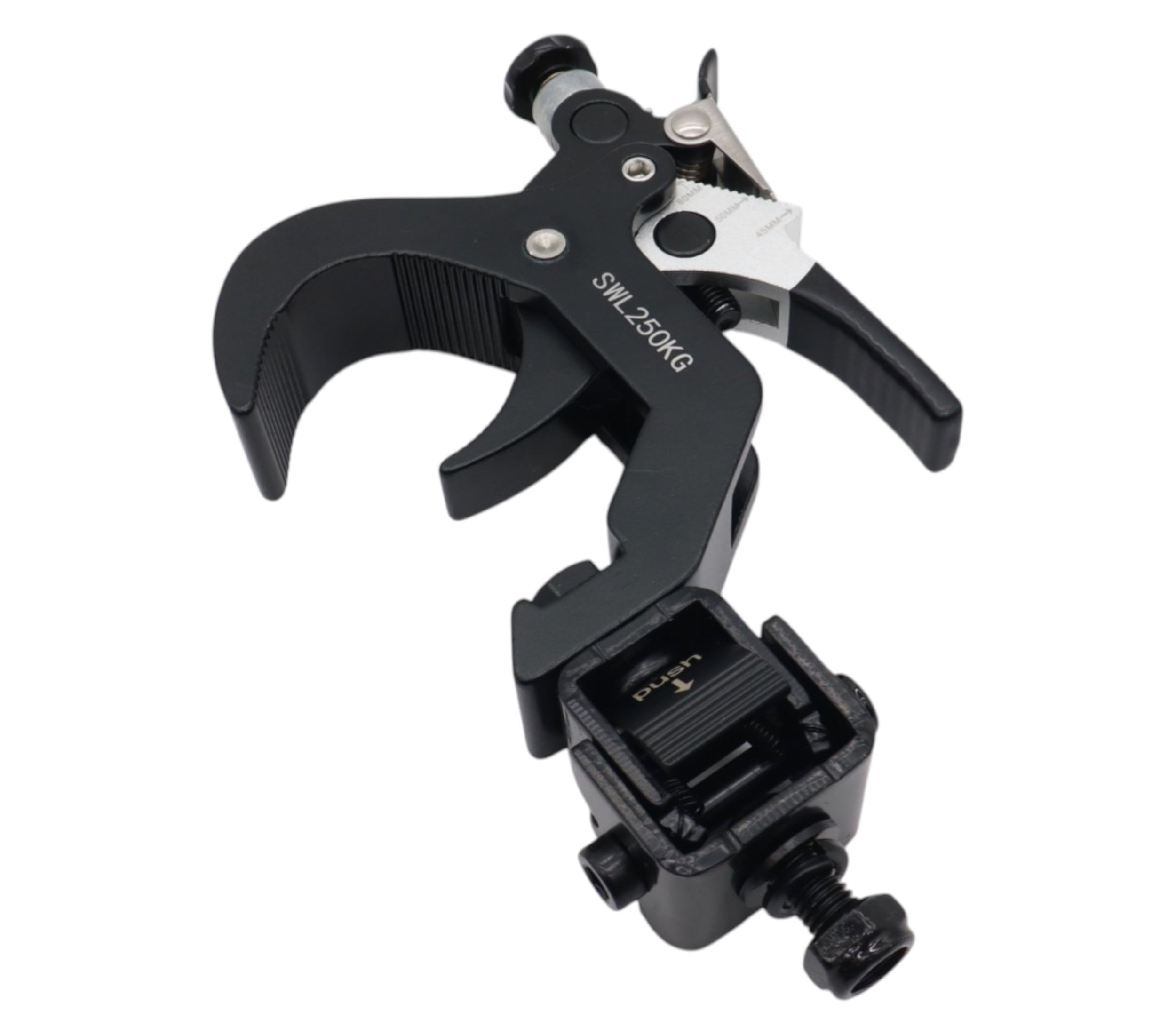 ProX T-QFXPRESSX4 Set of 4 Quick 90° Folding Truss Clamps with Moving Head Adapters, 2" Tube - Black by ProX