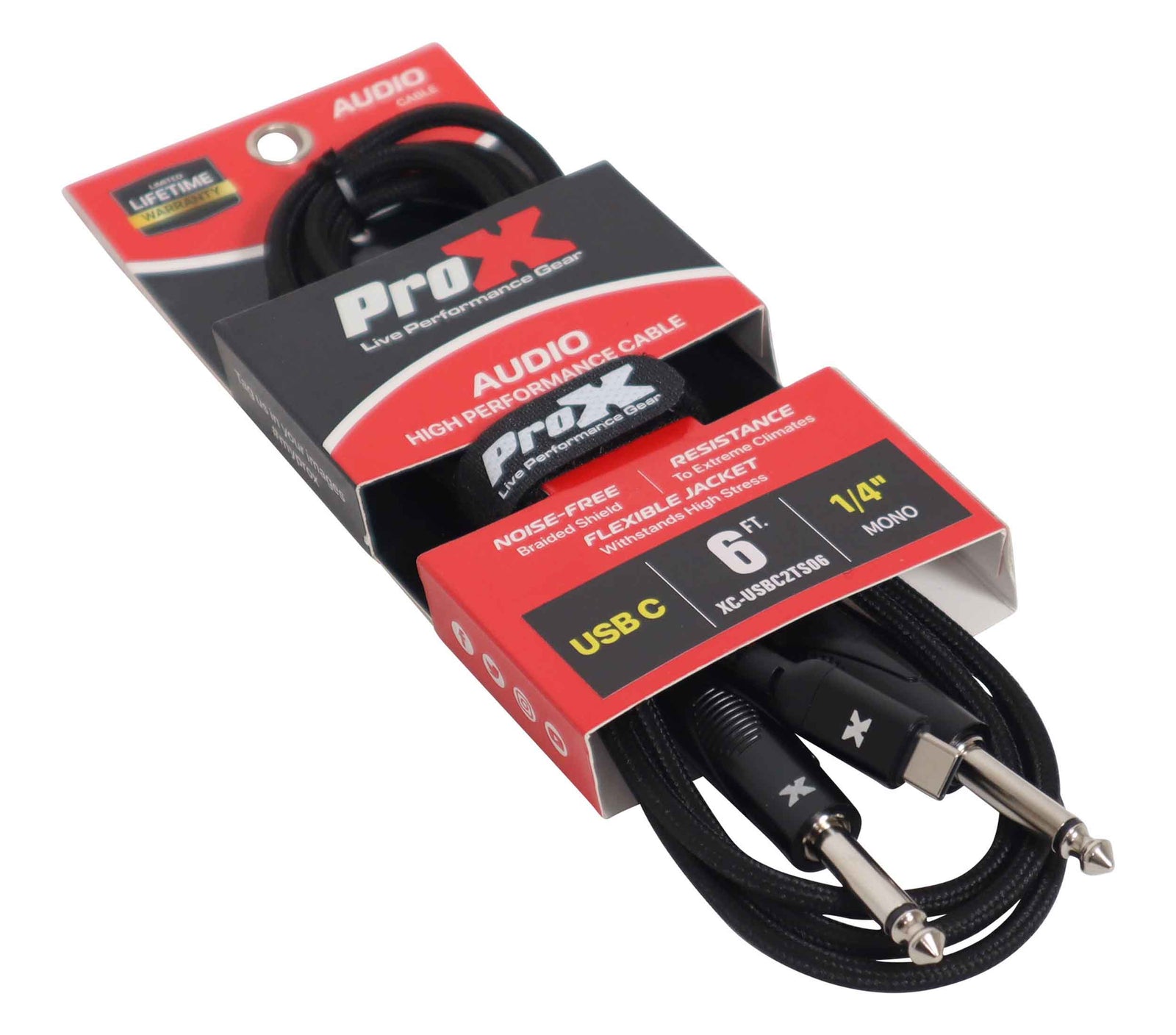 ProX XC-USBC2TS06 6FT Audio Interface Cable, USB-C to Dual 1/4" TS by ProX Cables