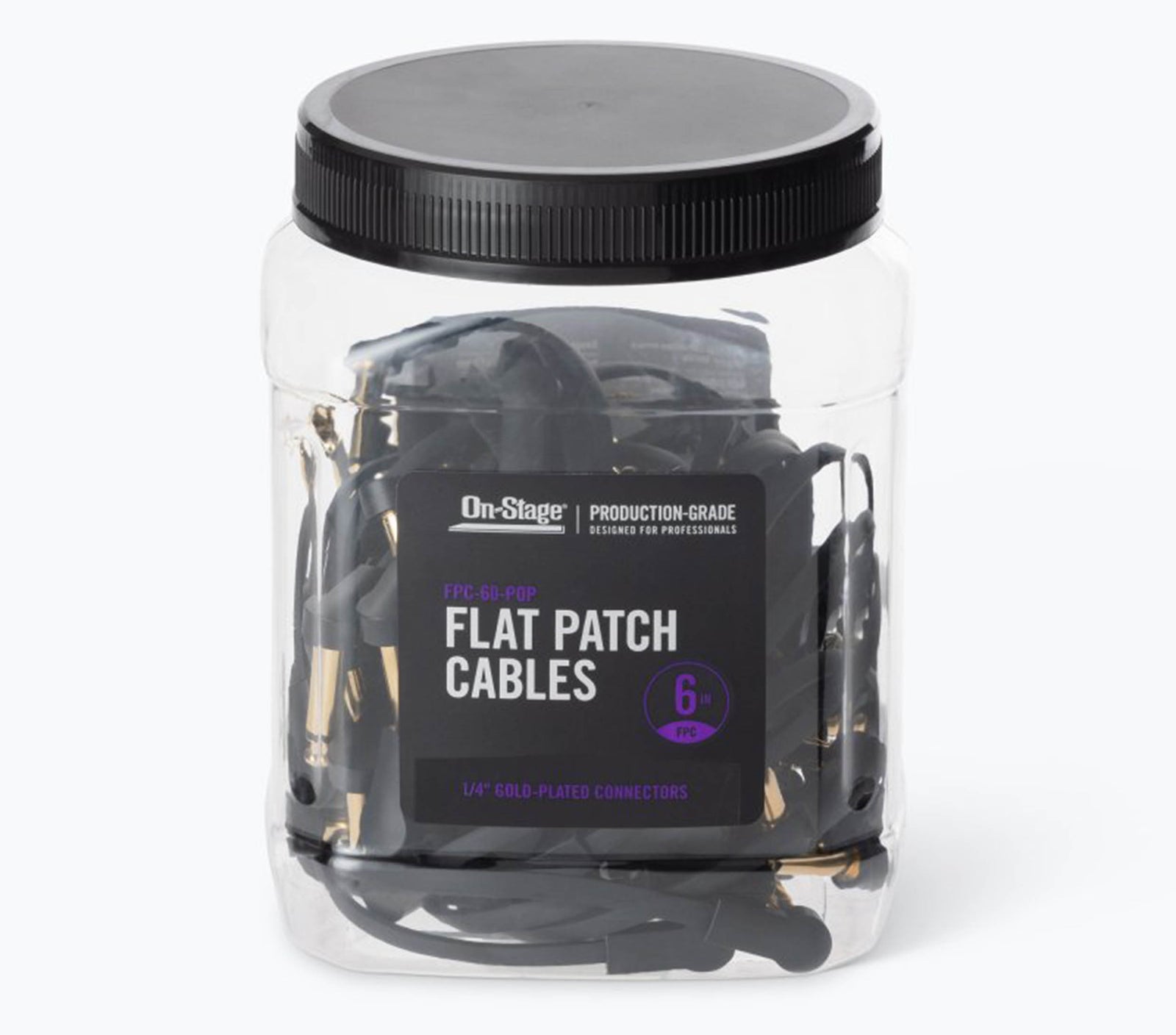 On-Stage OSPRO-FPC-60-POP Production-Grade Flat Patch Cables, 60-Pack with POP Display by On-Stage
