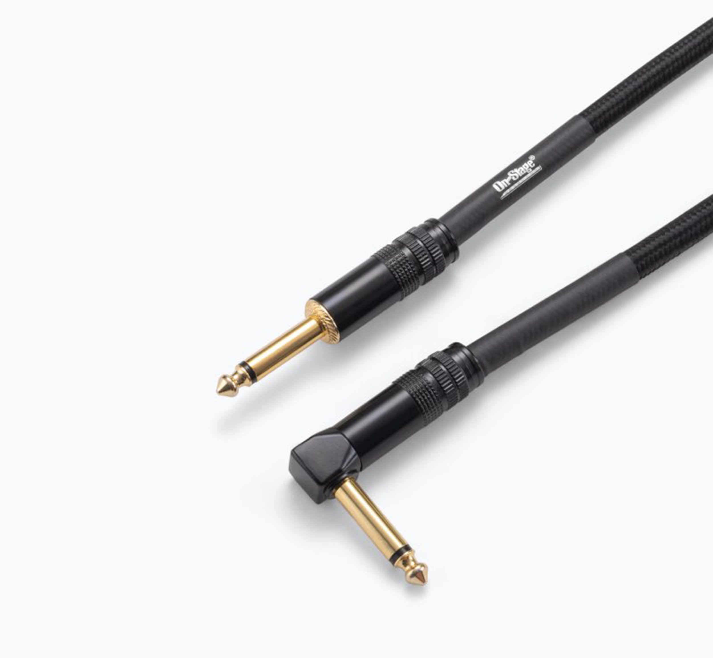 On-Stage OSPRO-ICR, Production-Grade Braided Instrument Cable - Right Angle to Straight, 10, 15, 25 ft by On-Stage