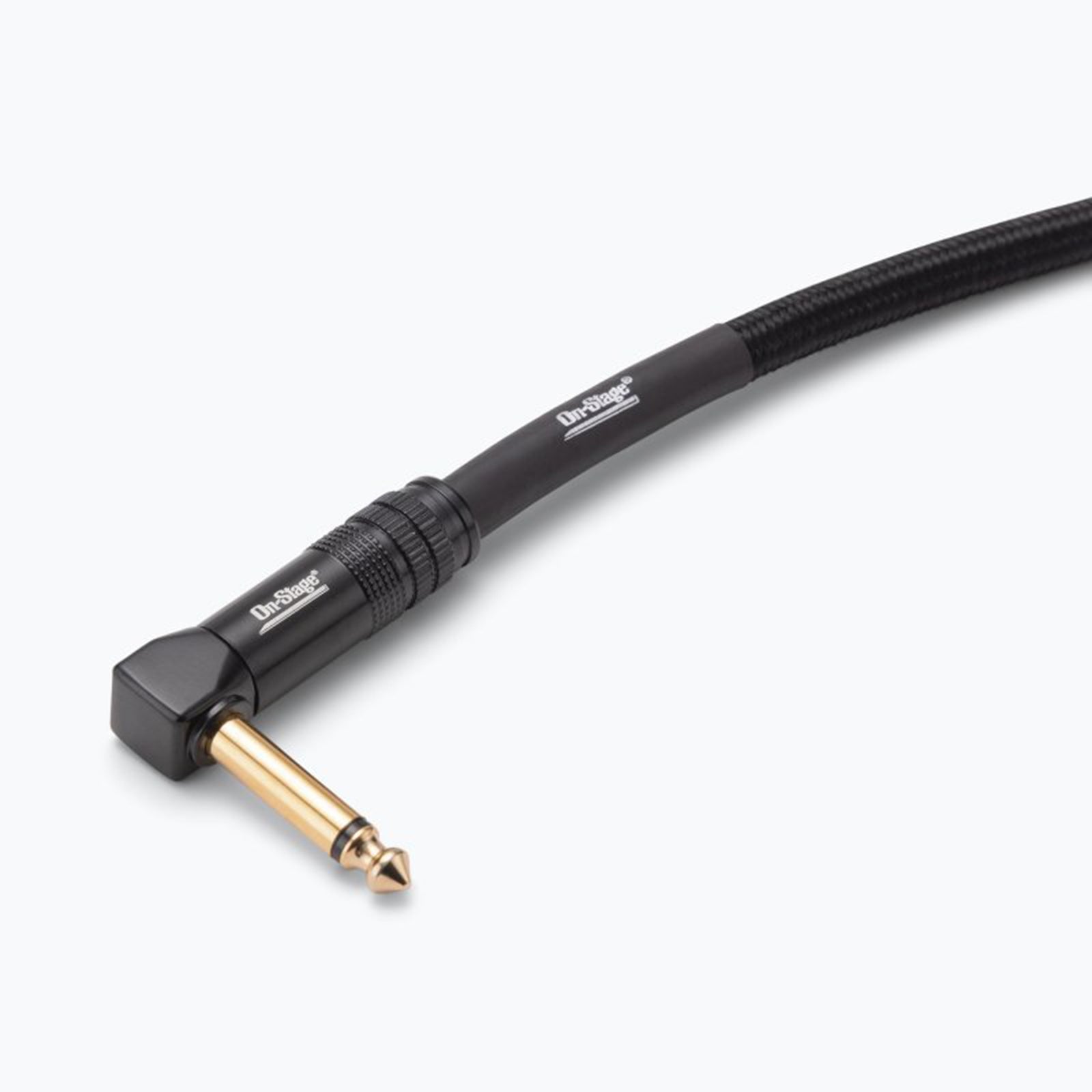 On-Stage OSPRO-ICR, Production-Grade Braided Instrument Cable - Right Angle to Straight, 10, 15, 25 ft by On-Stage