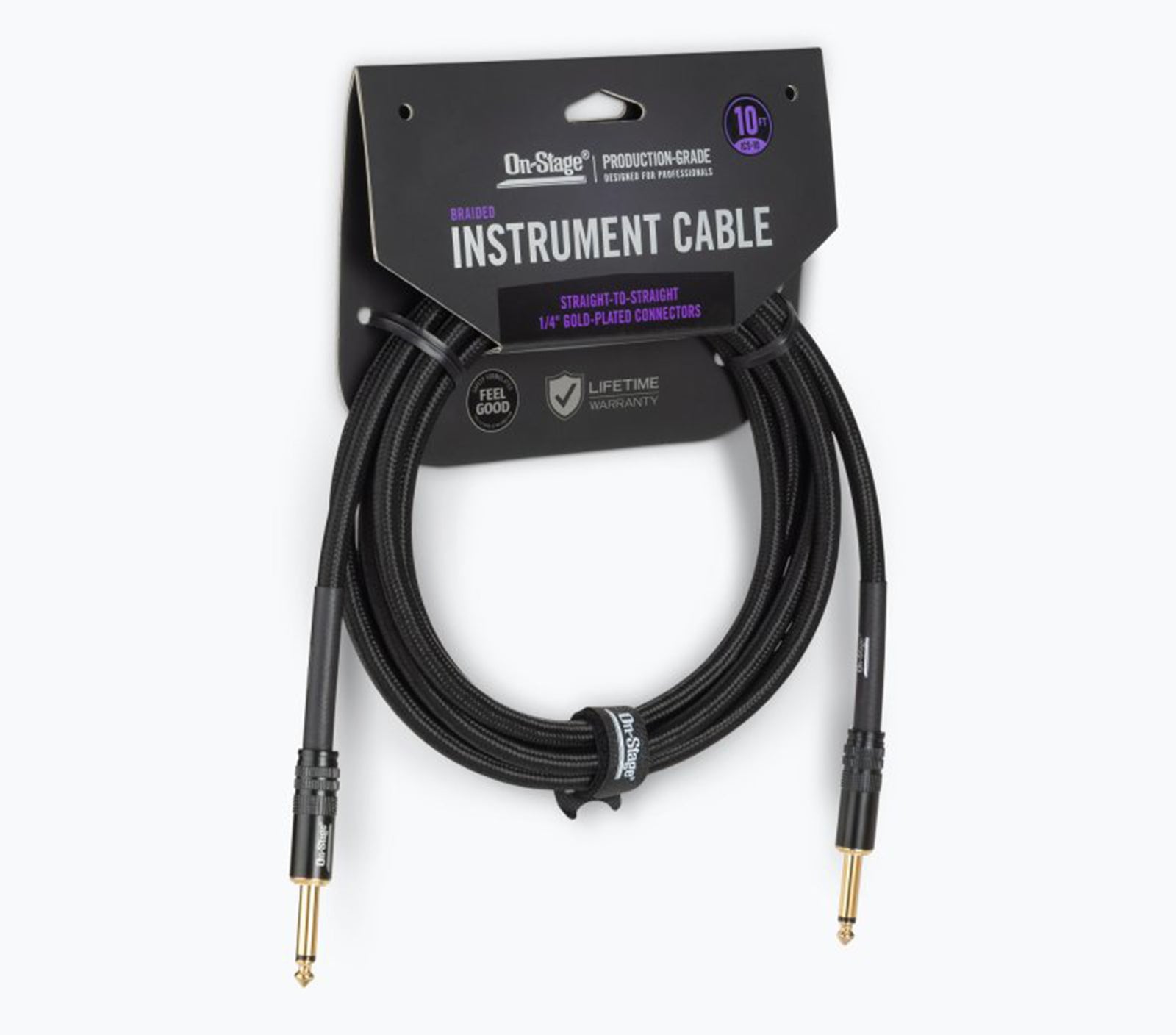 On-Stage OSPRO-ICS, Production-Grade Braided Instrument Cable - Straight to Straight by On-Stage