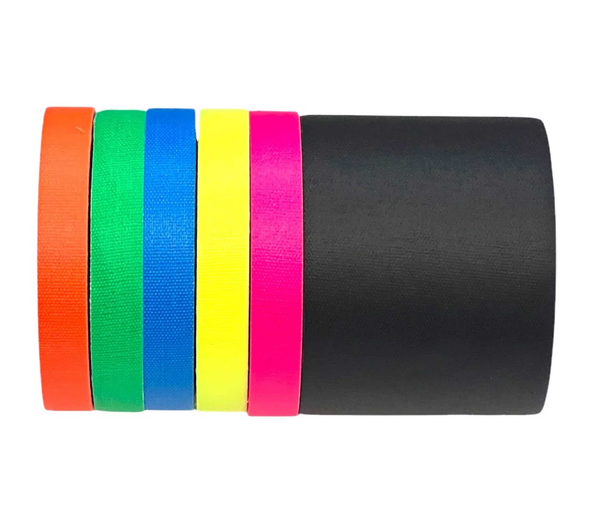 DGS Tapes and Case MGSET/B, 6-Pack Micro Gaffer Tape Set - 1/2" x 7 yd, Fluorescent Colors by DGS USA