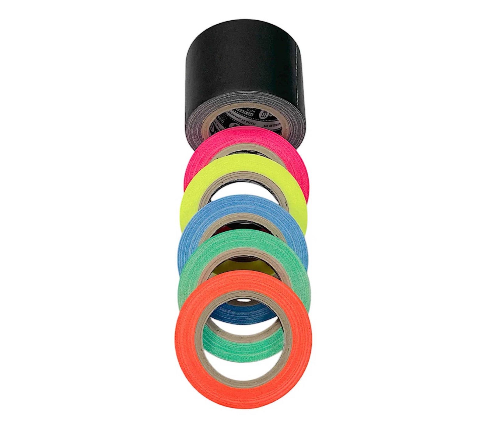 DGS Tapes and Case MGSET/B, 6-Pack Micro Gaffer Tape Set - 1/2" x 7 yd, Fluorescent Colors by DGS USA
