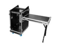 Odyssey FZTC1316WDLX 13U Top Slanted 16U Bottom Vertical Pro Combo Rack with Side Table and Casters - Tall Cover by Odyssey